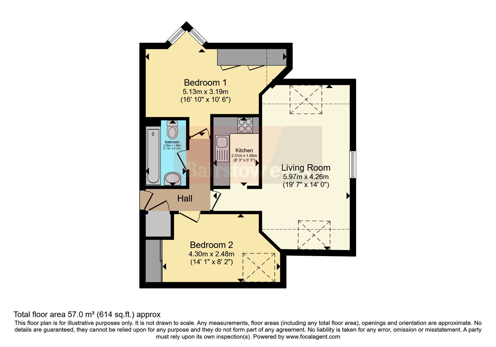 Flat 13, French Apartments,, Lansdowne Road, Purley floorplan