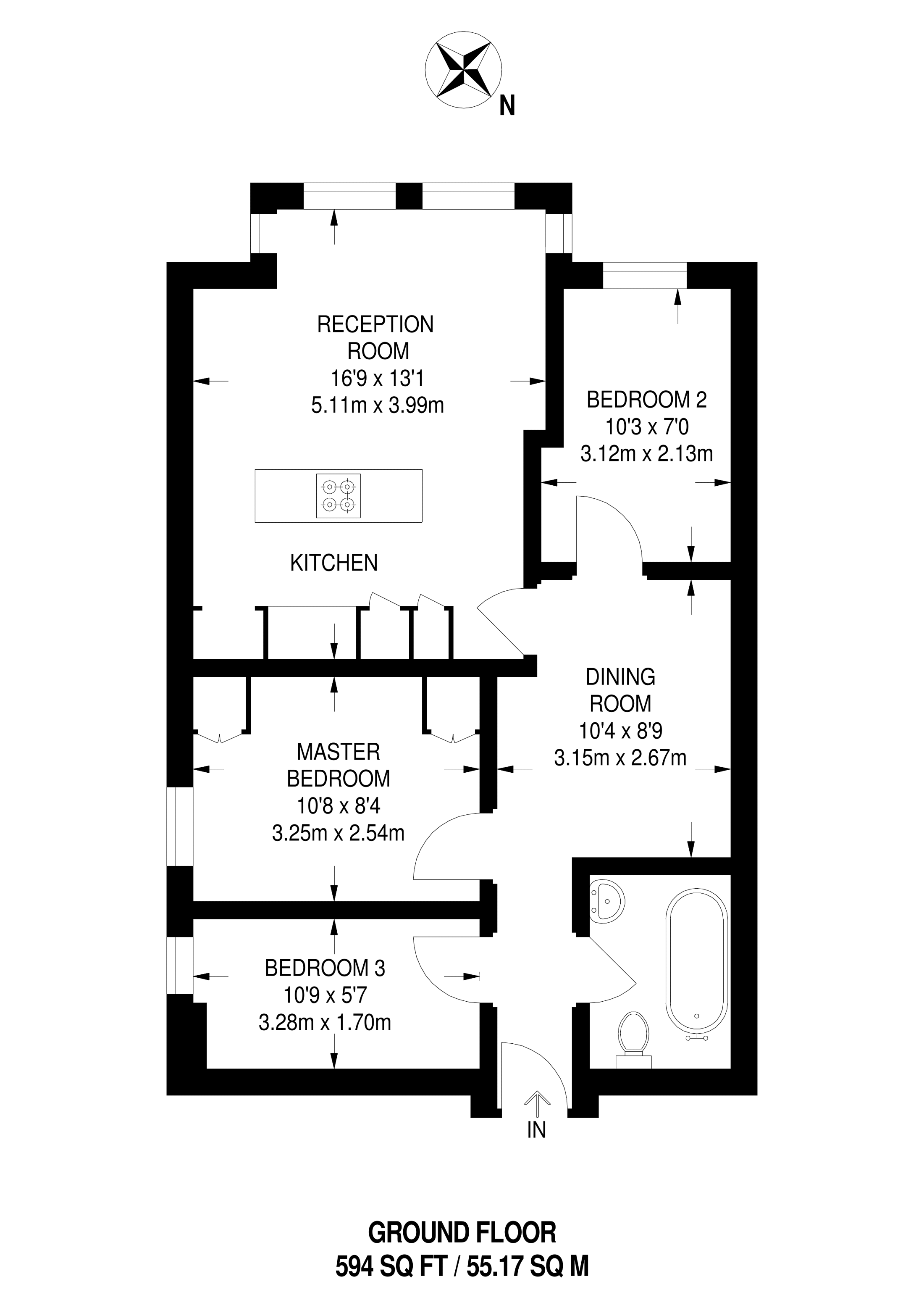 3 Bedrooms Flat to rent in Grove Park Gardens, Grove Park W4