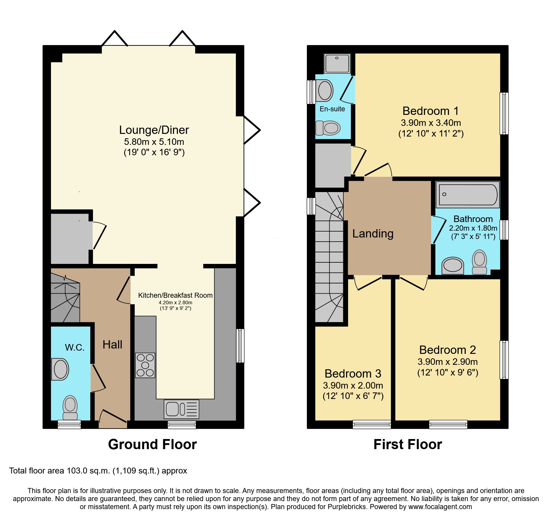 1 Hanover Cottages, Upper Street, Maidstone floorplan