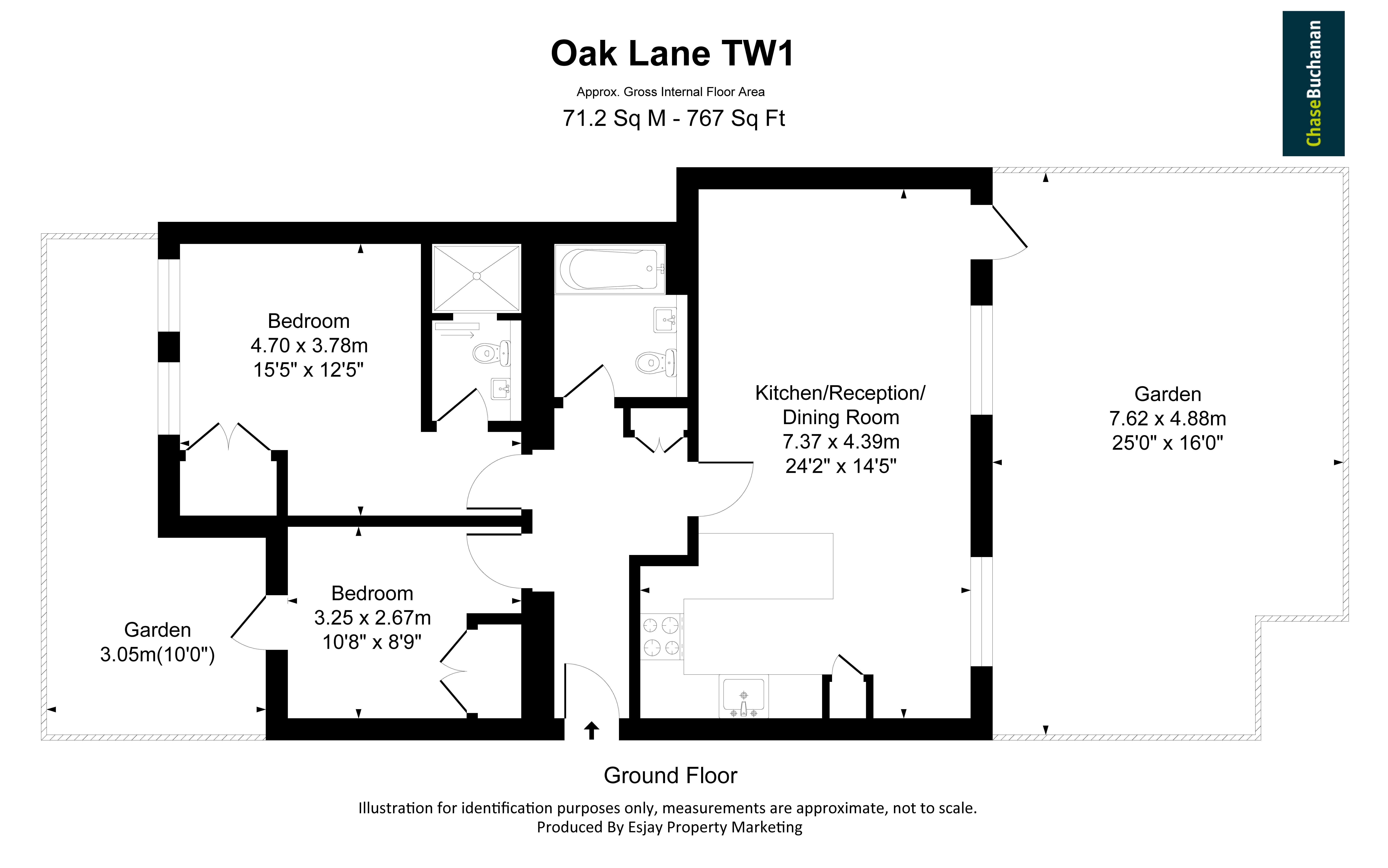 Flat 1 Newlands House, 38, Oak Lane, Twickenham floorplan