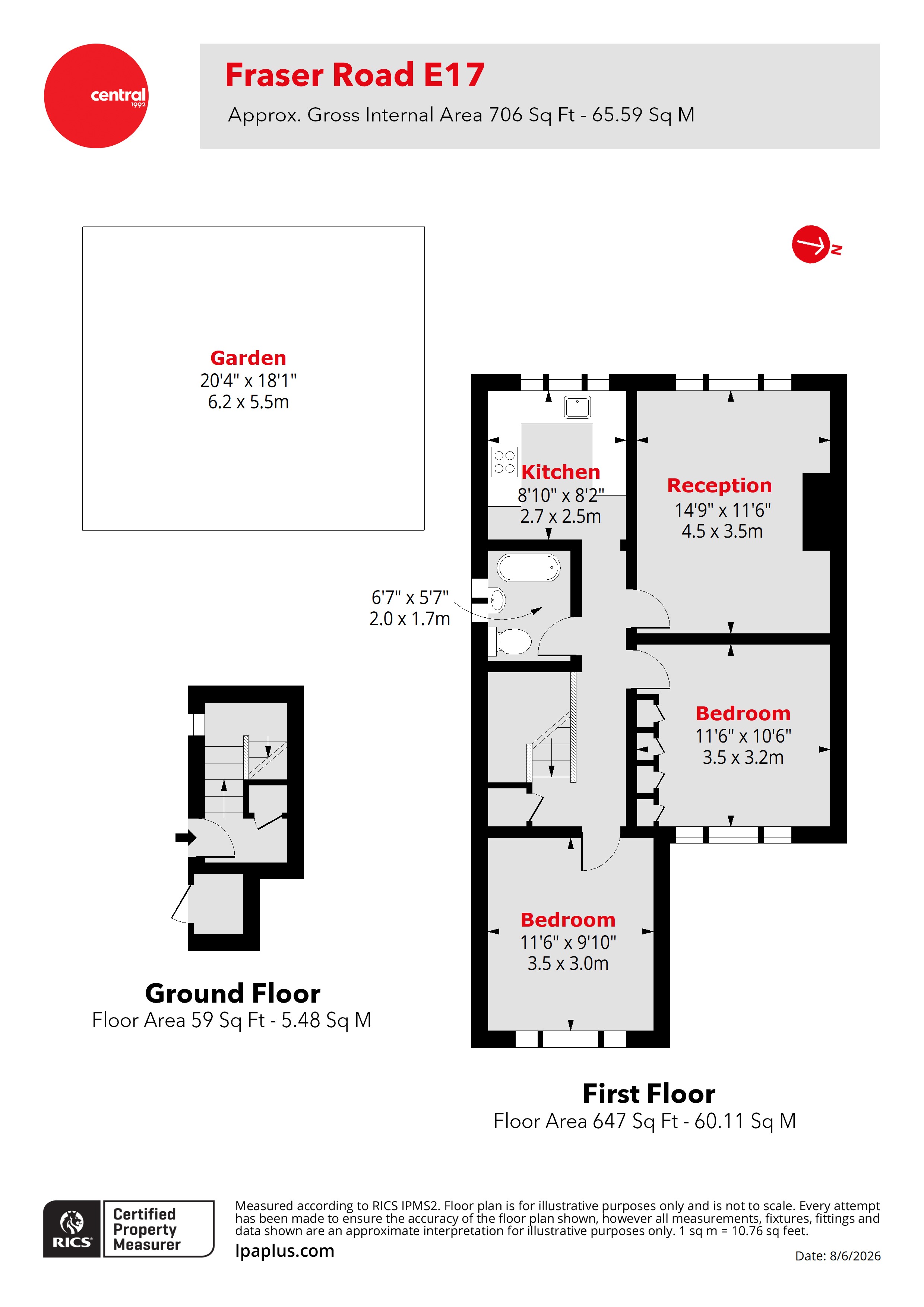 18a, Fraser Road, London floorplan
