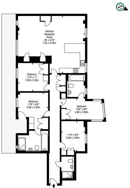 4 Bedrooms Flat to rent in Merchant Square, London, Paddington W2