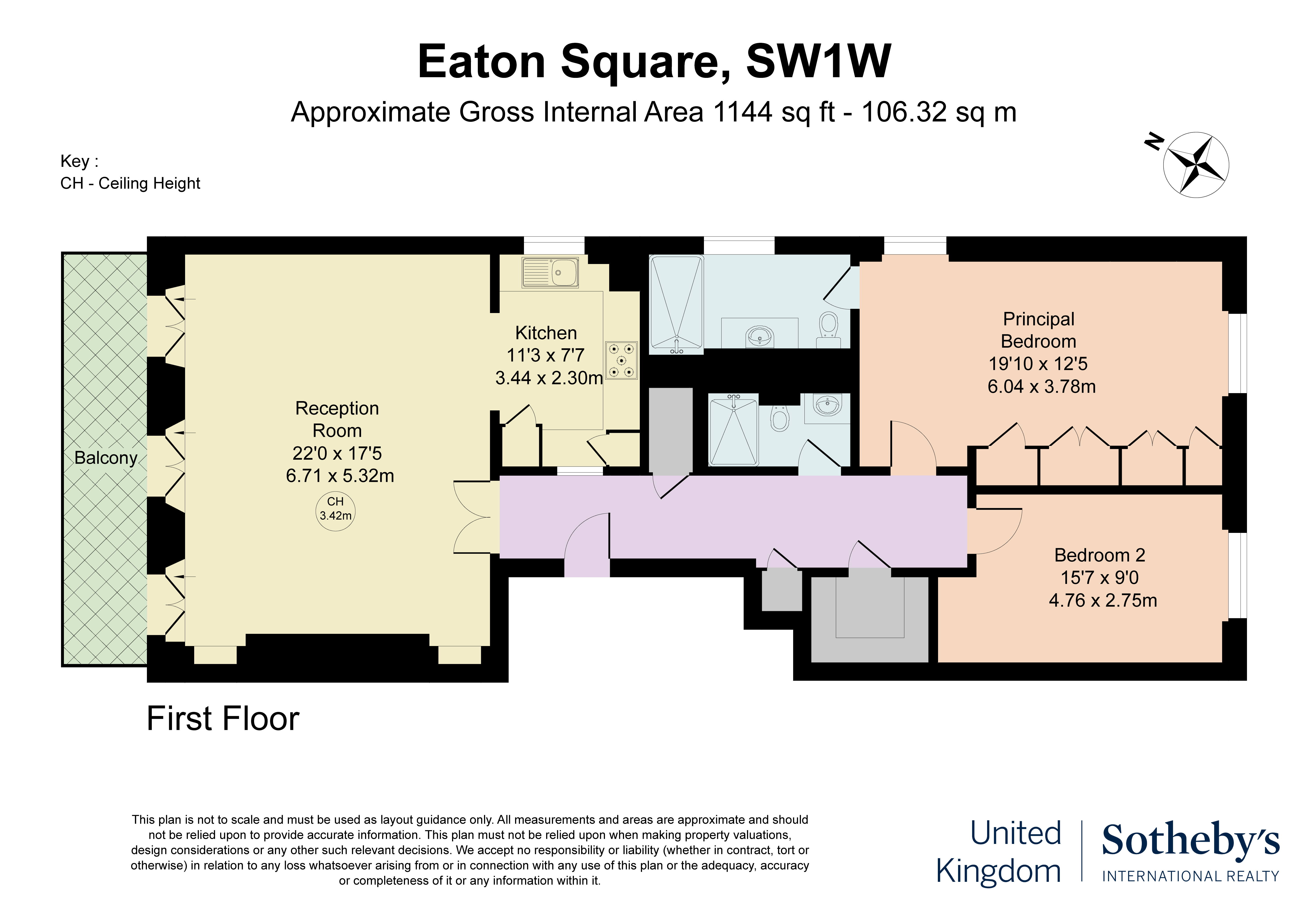 Flat, Flat D,  Eaton Square, London floorplan