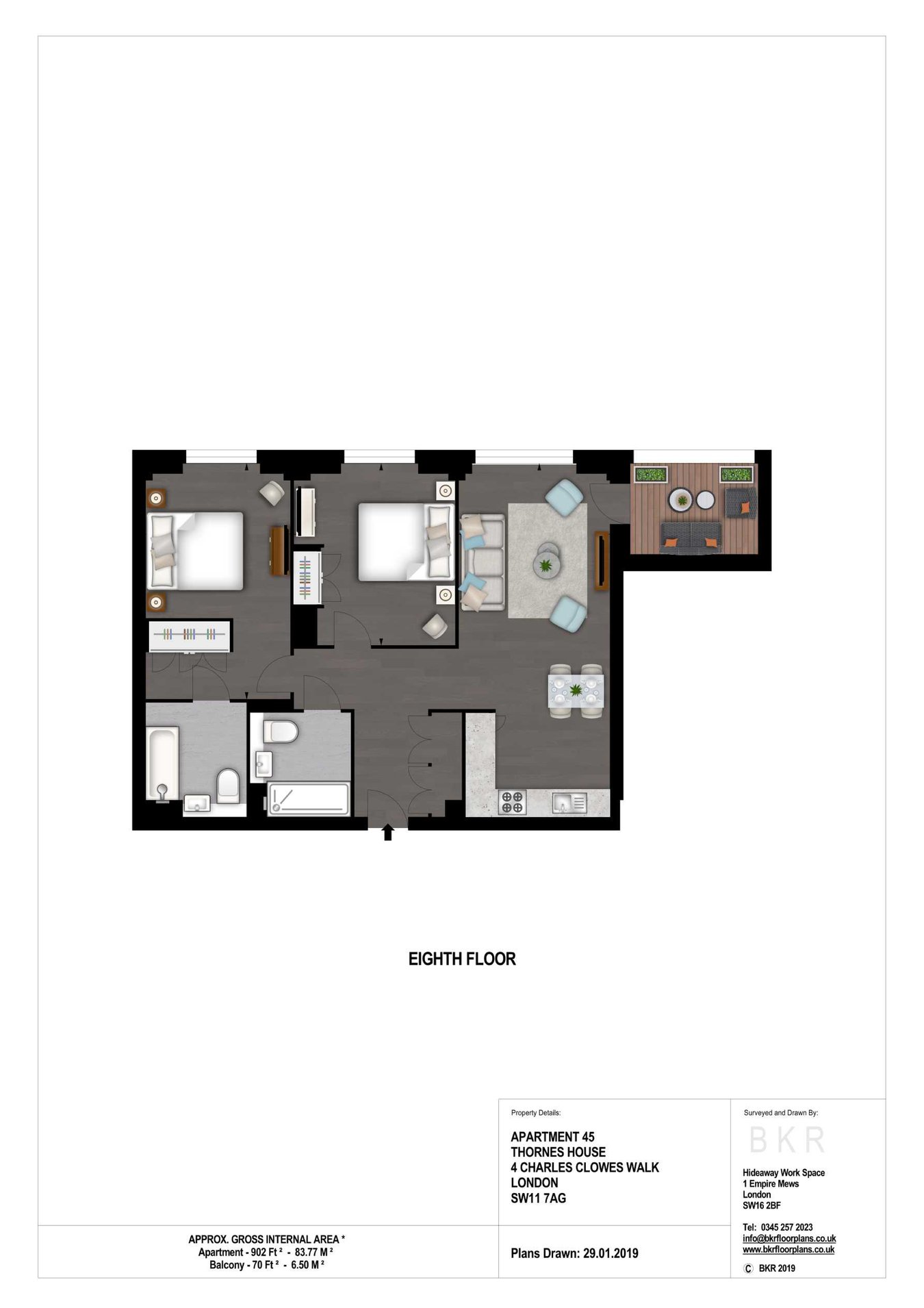 45, Thornes House, Charles Clowes Walk, London SW11, London floorplan