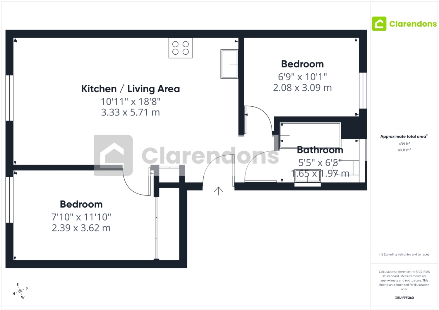 Flat 1, 15A Lesbourne Road, Reigate floorplan