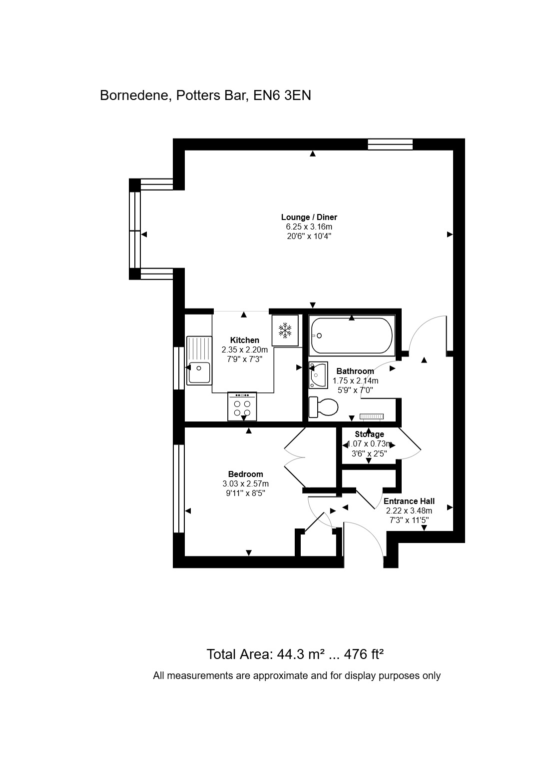 54, Bornedene, Potters Bar floorplan