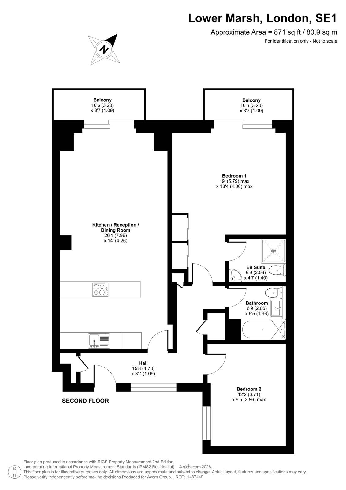 Flat D, 95-96, Lower Marsh, London floorplan