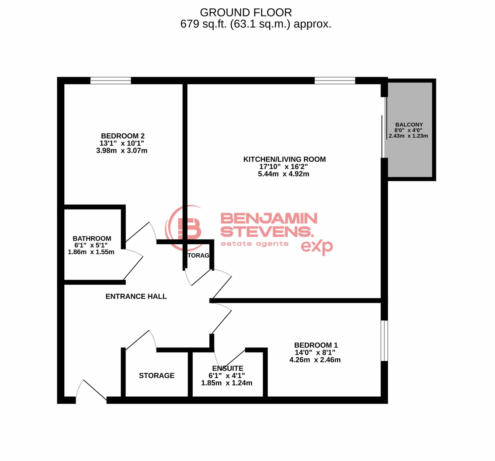 Domus Court, 23,Flat 6, Fortune Avenue, Edgware floorplan