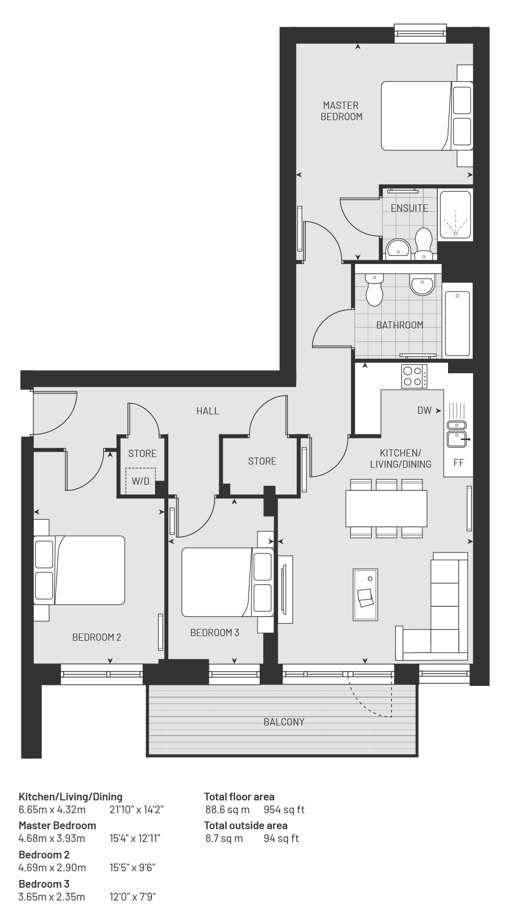 The Rosa 0266, Albert Road>, Barnet floorplan