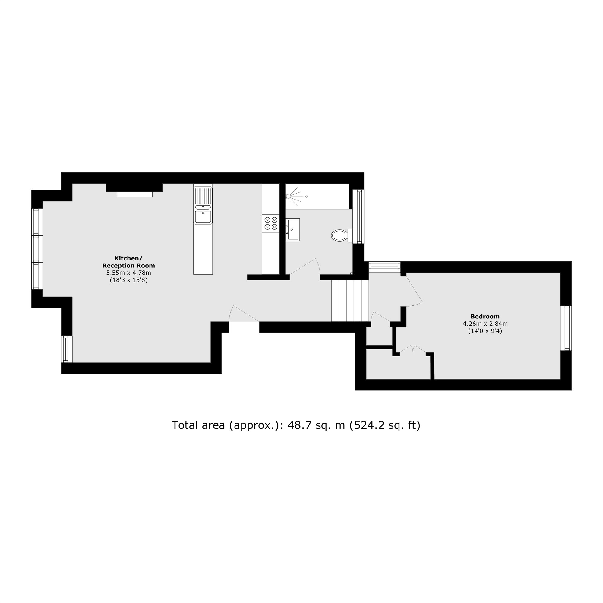 24B, Prideaux Road, London floorplan