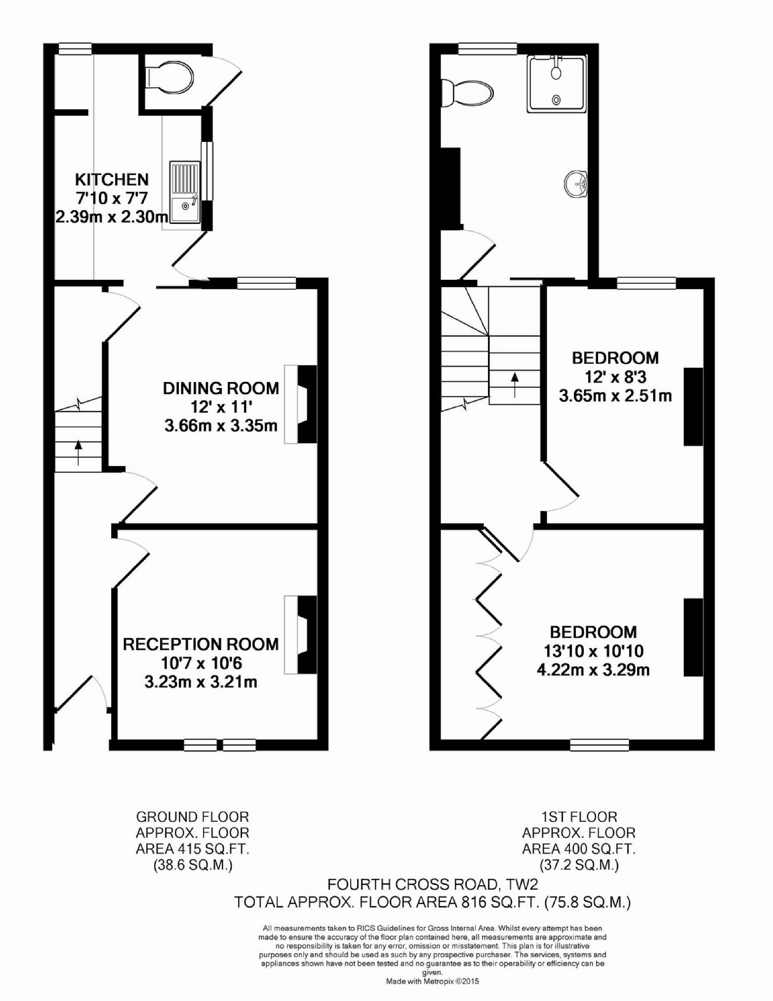 Fourth Cross Road, Twickenham TW2, 2 bedroom property to rent