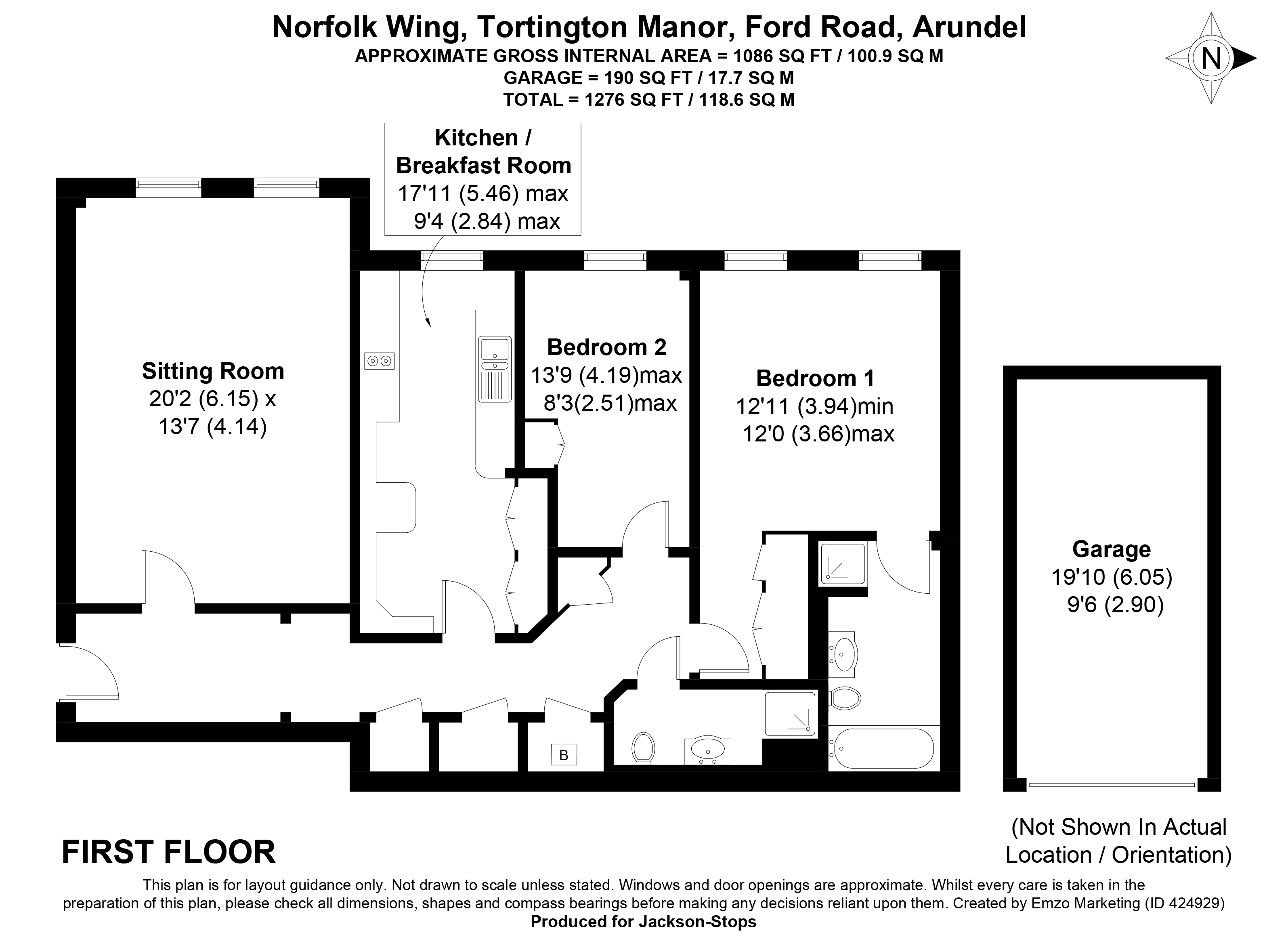 2 Bedrooms Flat for sale in Norfolk Wing, Tortington Manor, Ford Road, Arundel BN18