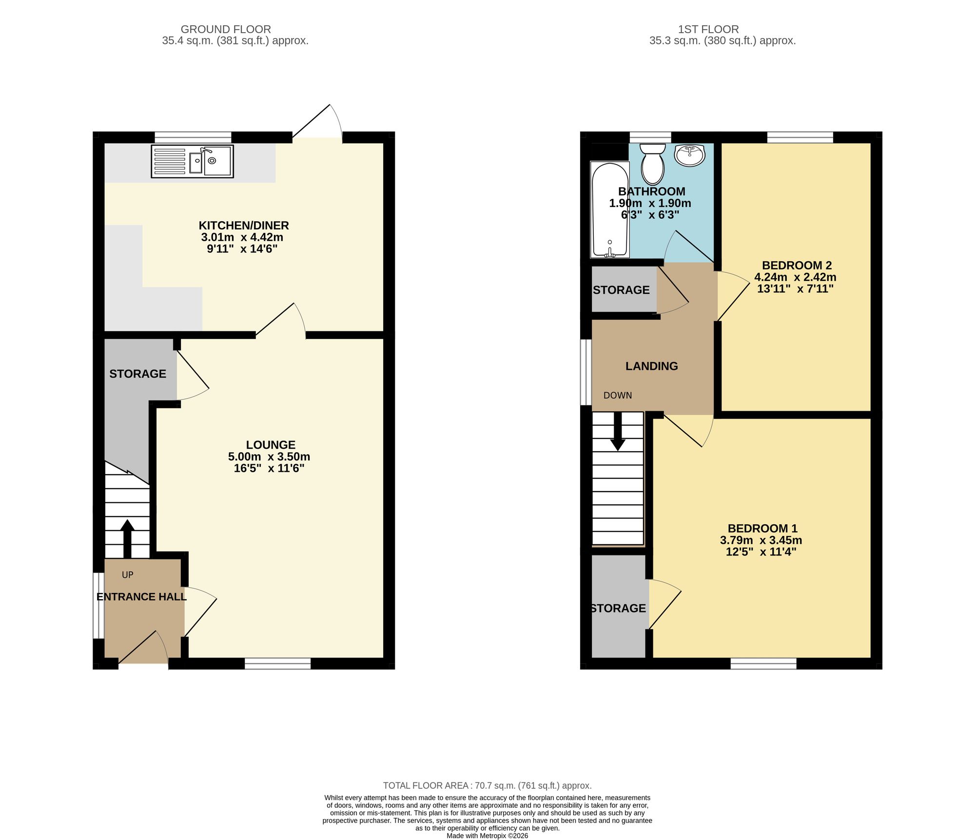 4 Bradbourne Close, Chesterfield floorplan