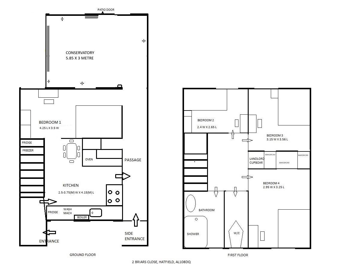 2, Briars Close, Hatfield floorplan