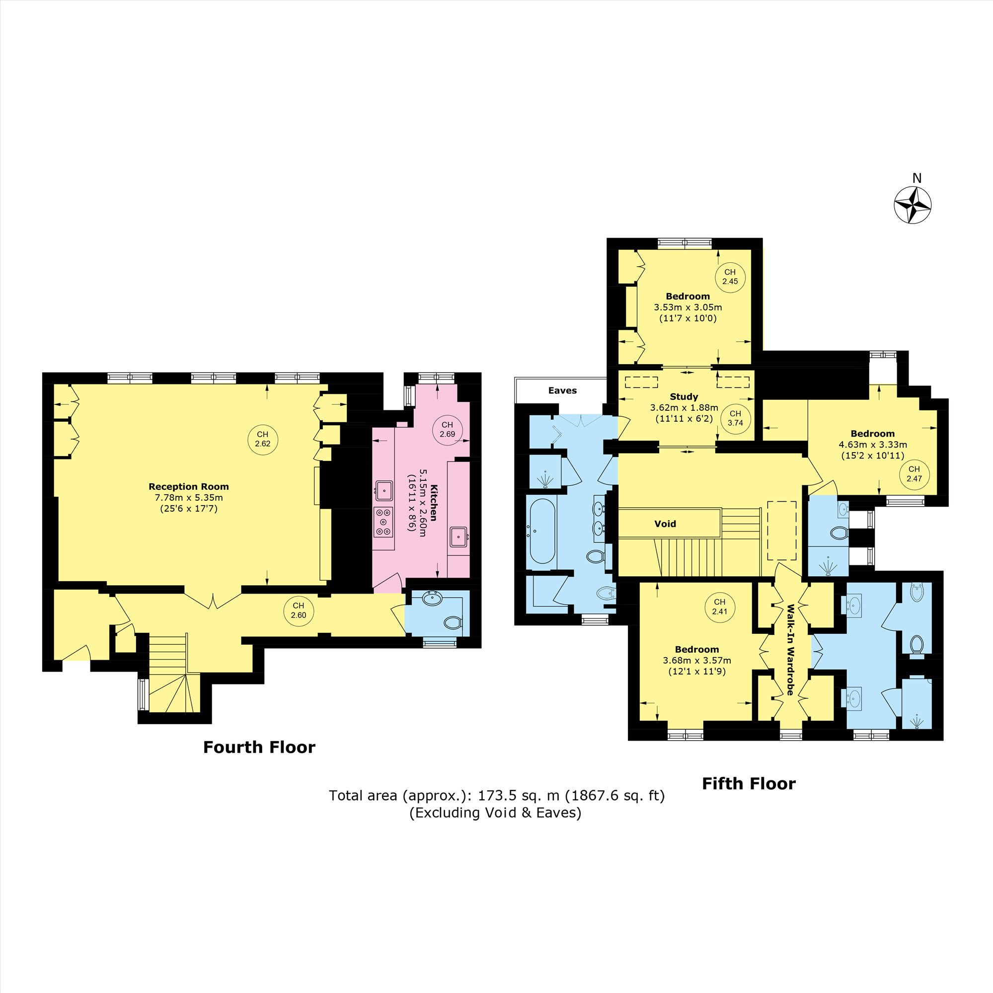 Fourth Floor And Fifth Floor Maisonette, 128, Mount Street, London floorplan
