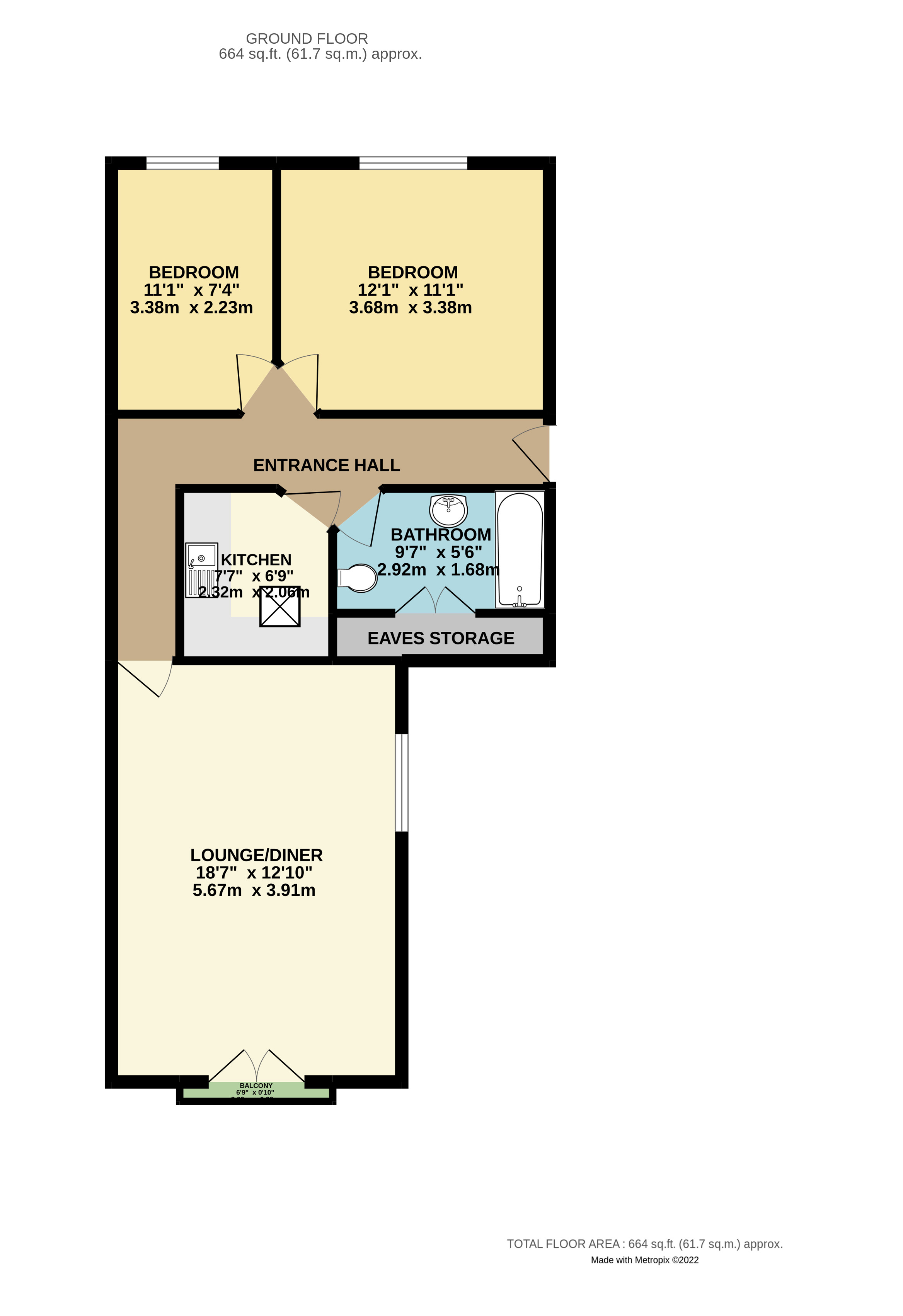 Flat 5, 1, Queenston Road, Manchester floorplan