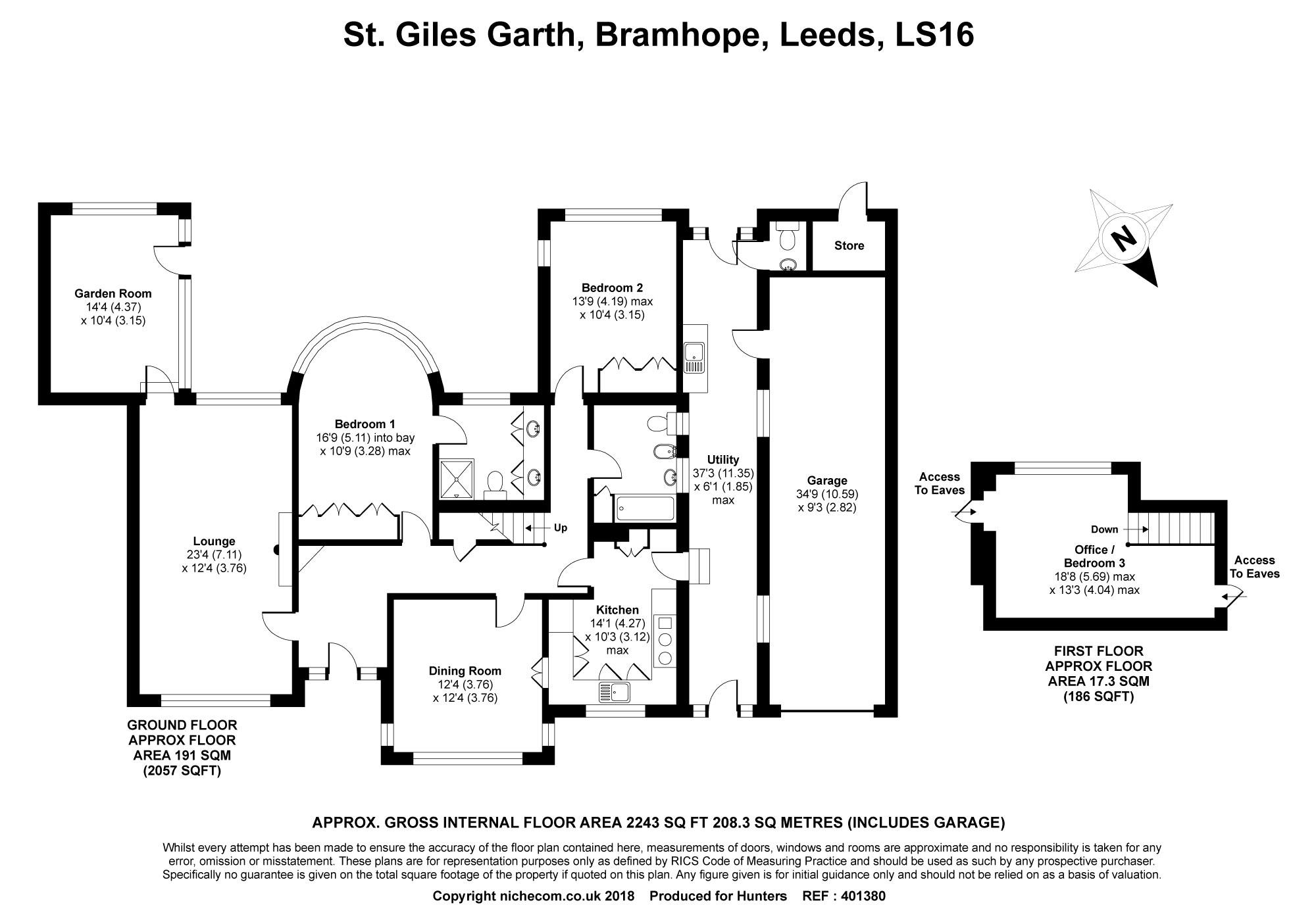 3 Bedrooms Bungalow for sale in St. Giles Garth, Bramhope, Leeds LS16