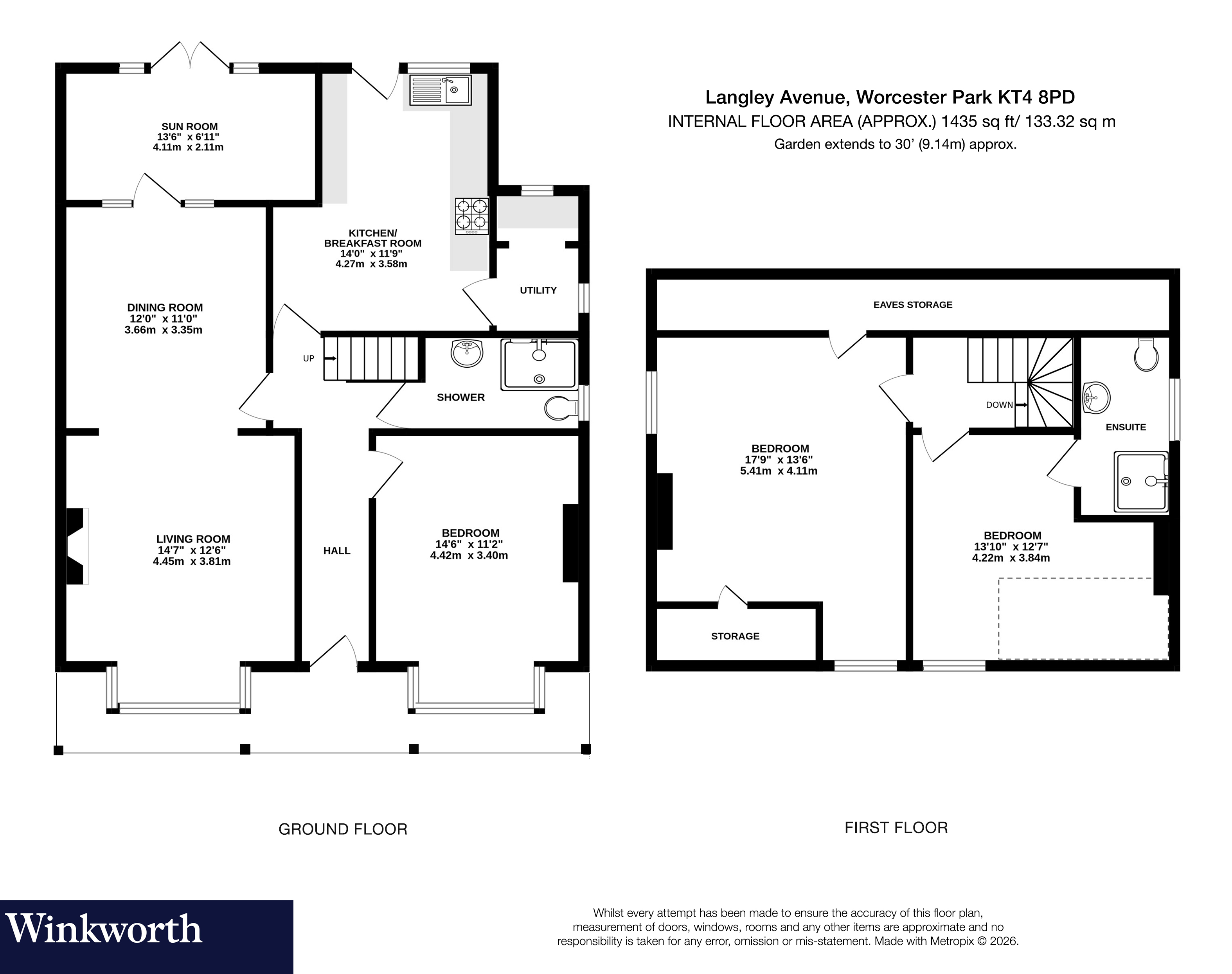 117, Langley Avenue, Worcester Park floorplan