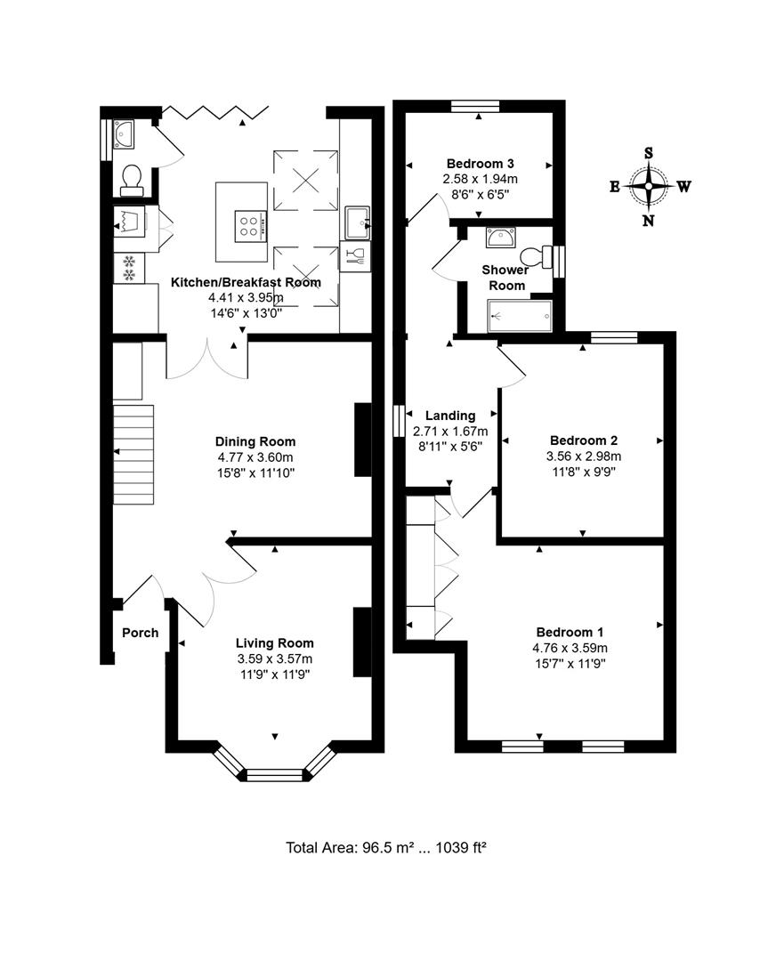 26, Crown Street, Egham floorplan