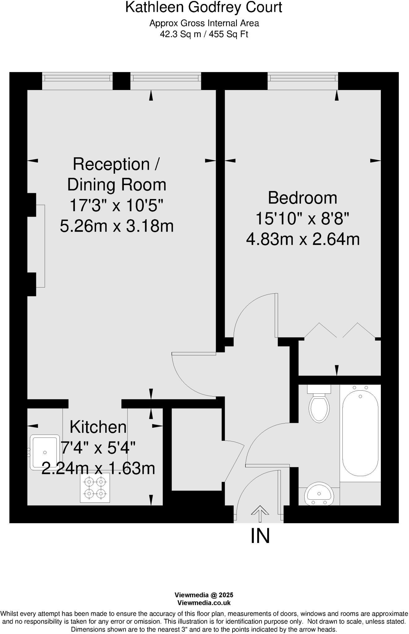 Flat 54, Kathleen Godfrey Court, 80 Queens Road, Wimbledon floorplan