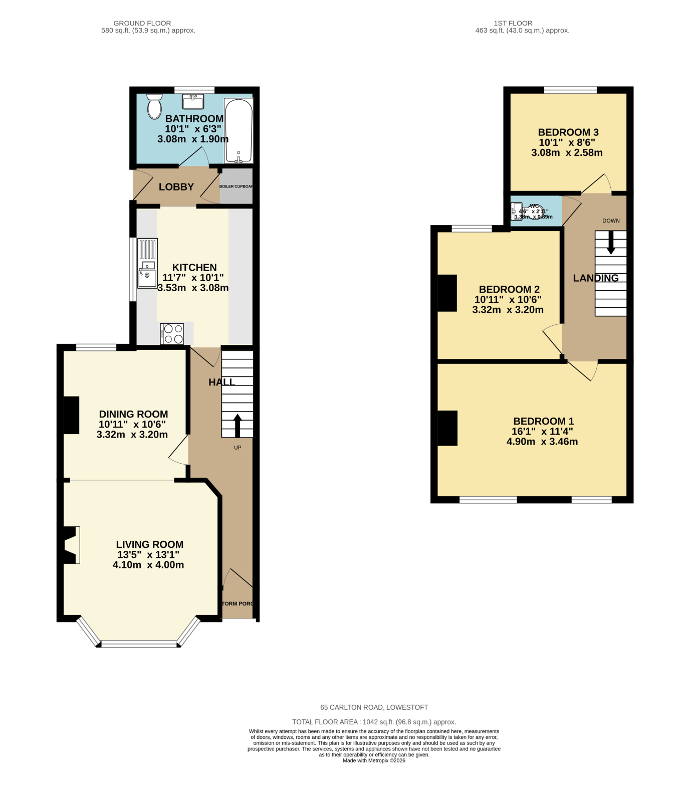65 Carlton Road, Lowestoft floorplan