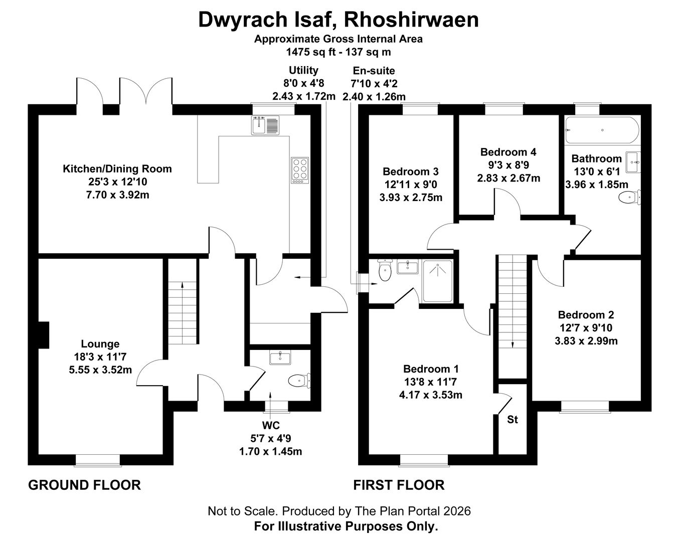 Dywarch Isaf, Pwllheli floorplan