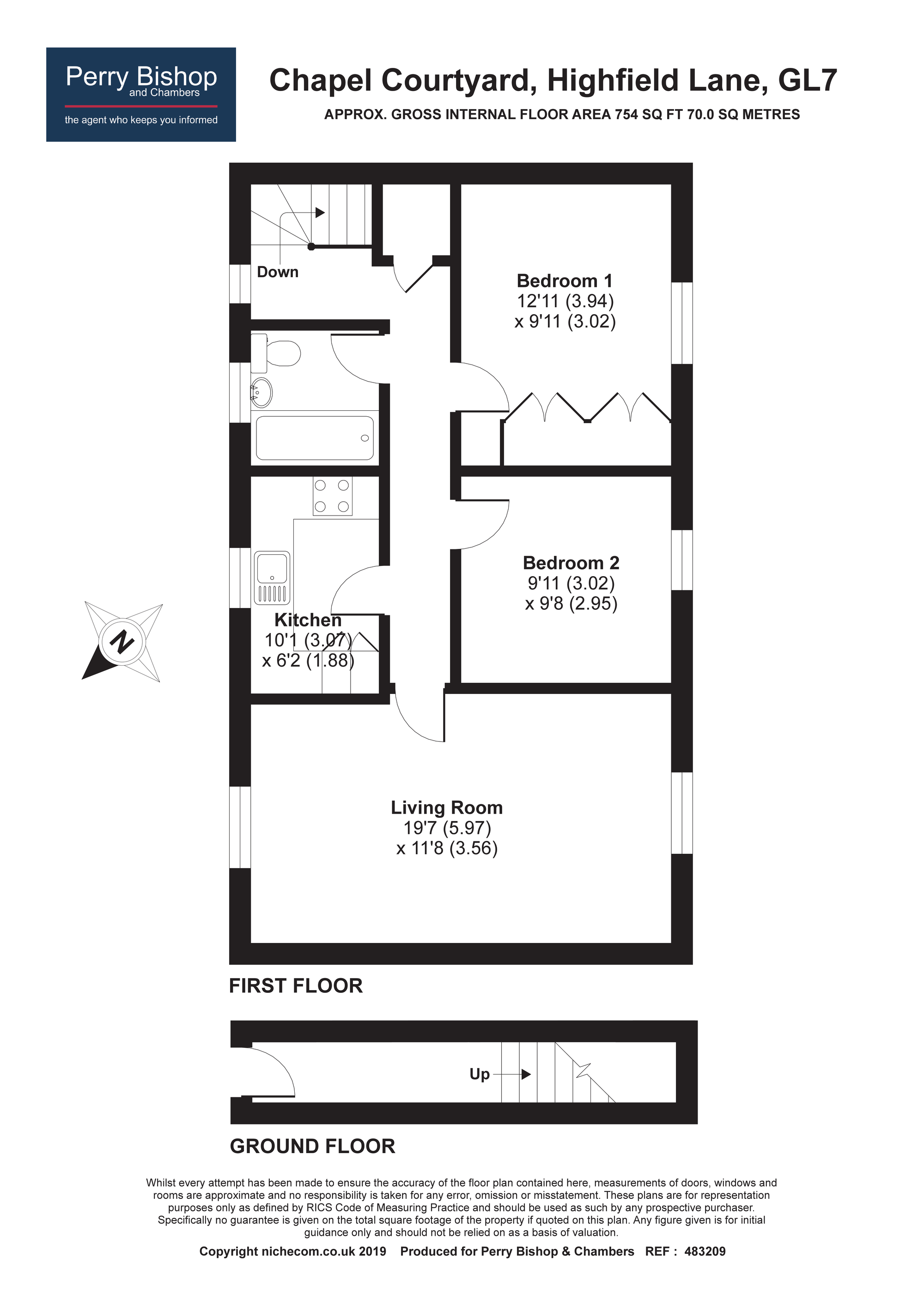 2 Bedrooms Flat for sale in Chapel Courtyard, Highfield Lane, Cirencester GL7