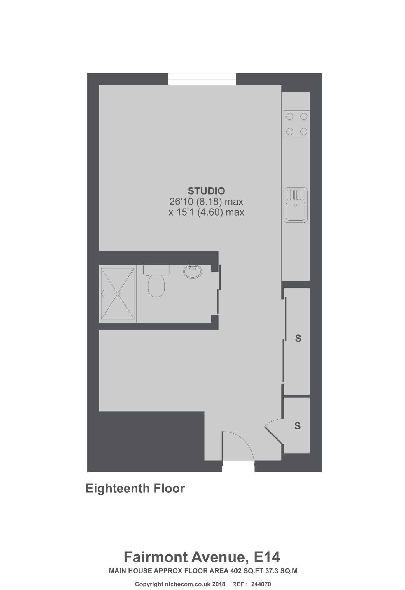 Flat 1802, Ontario Tower, 4, Fairmont Avenue, London floorplan