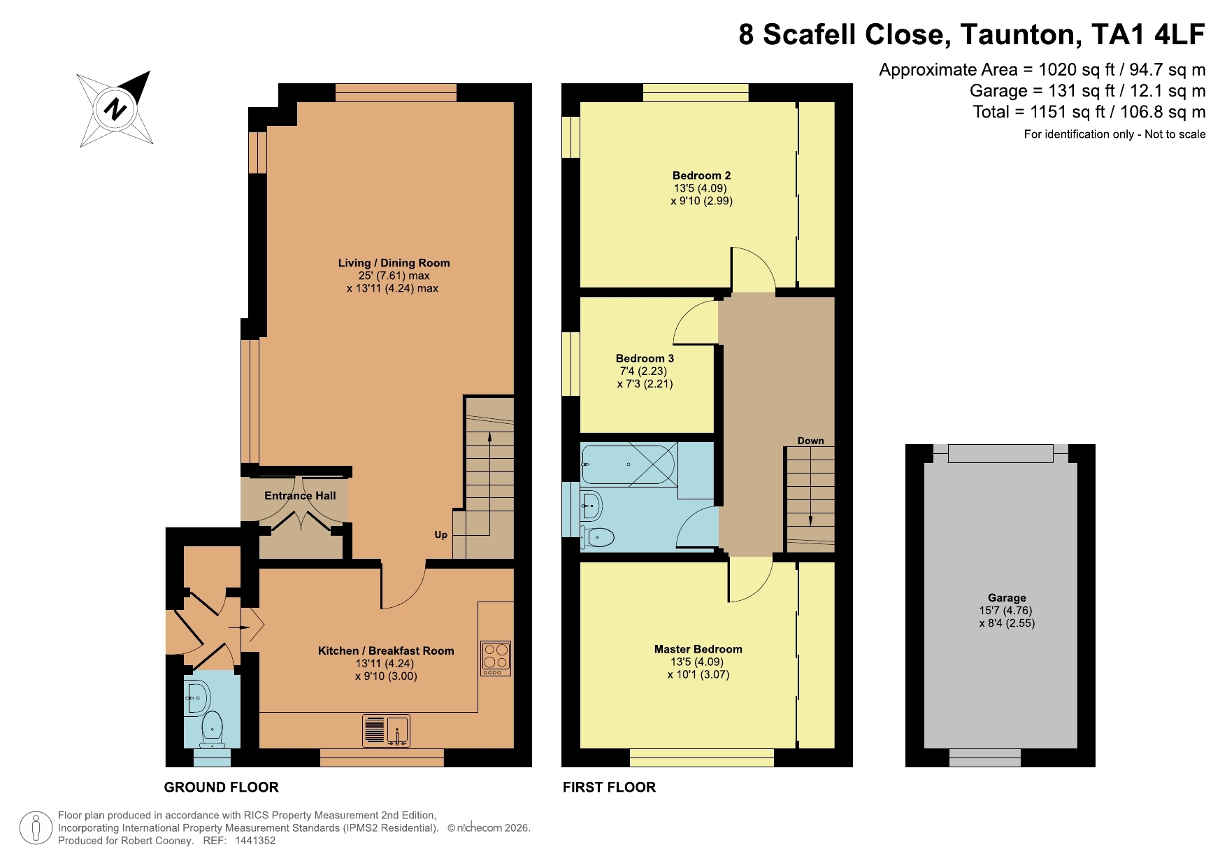 8 Scafell Close, Taunton floorplan