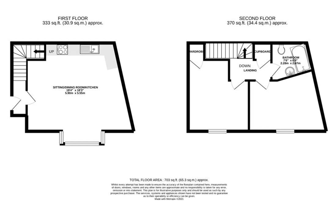 Flat 6, 37 The Strand, Exmouth floorplan