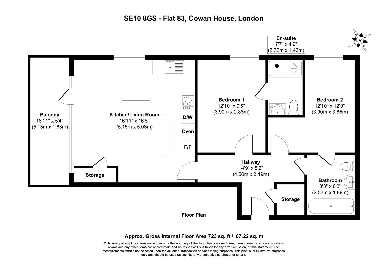 flat 83 Cowan House, 37, Greenwich High Road, London floorplan