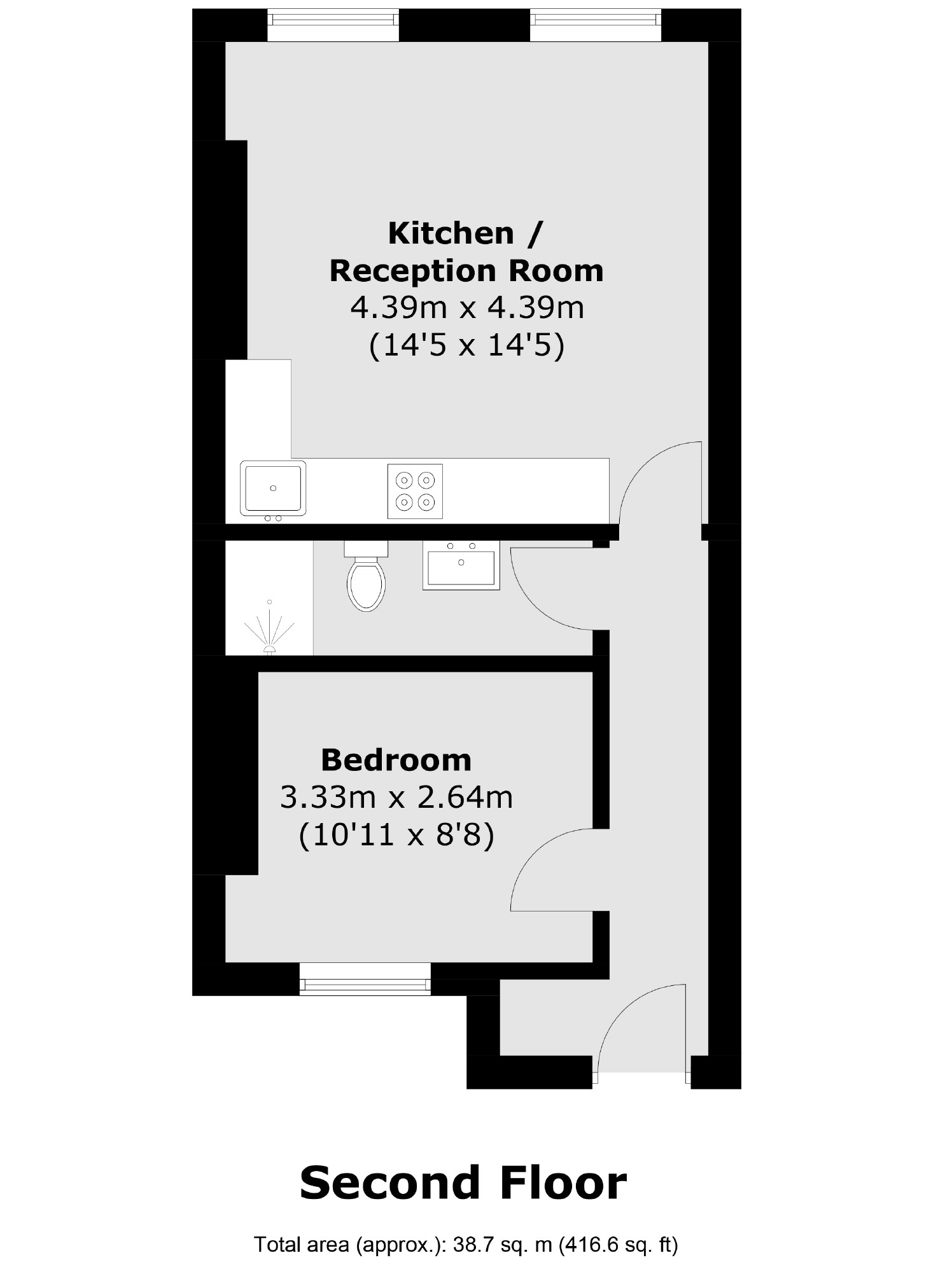Second Floor Flat, 194, Uxbridge Road, London floorplan