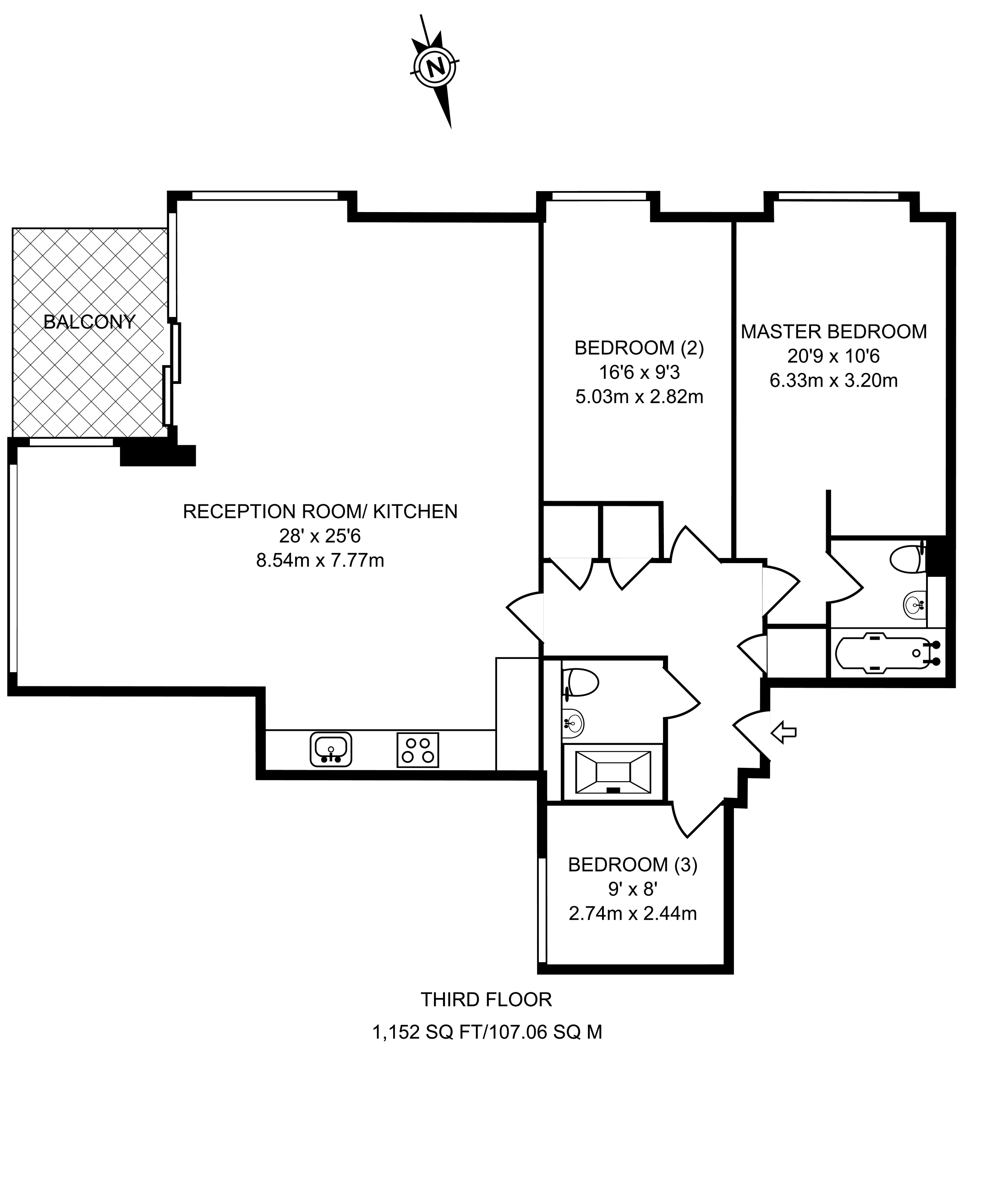 3 Bedrooms Flat to rent in Latitude House, Camden NW1
