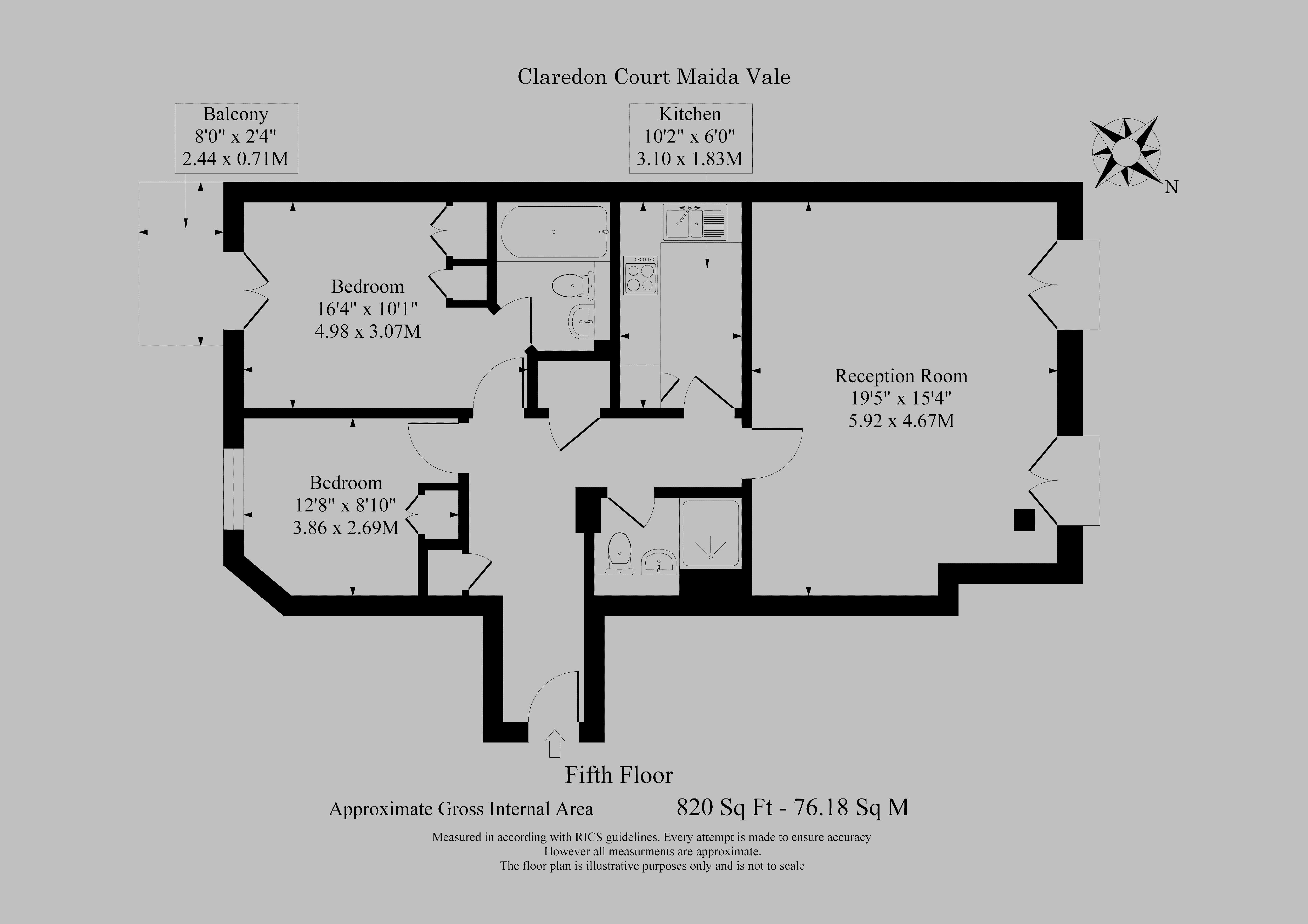 101, Clarendon Court, London floorplan