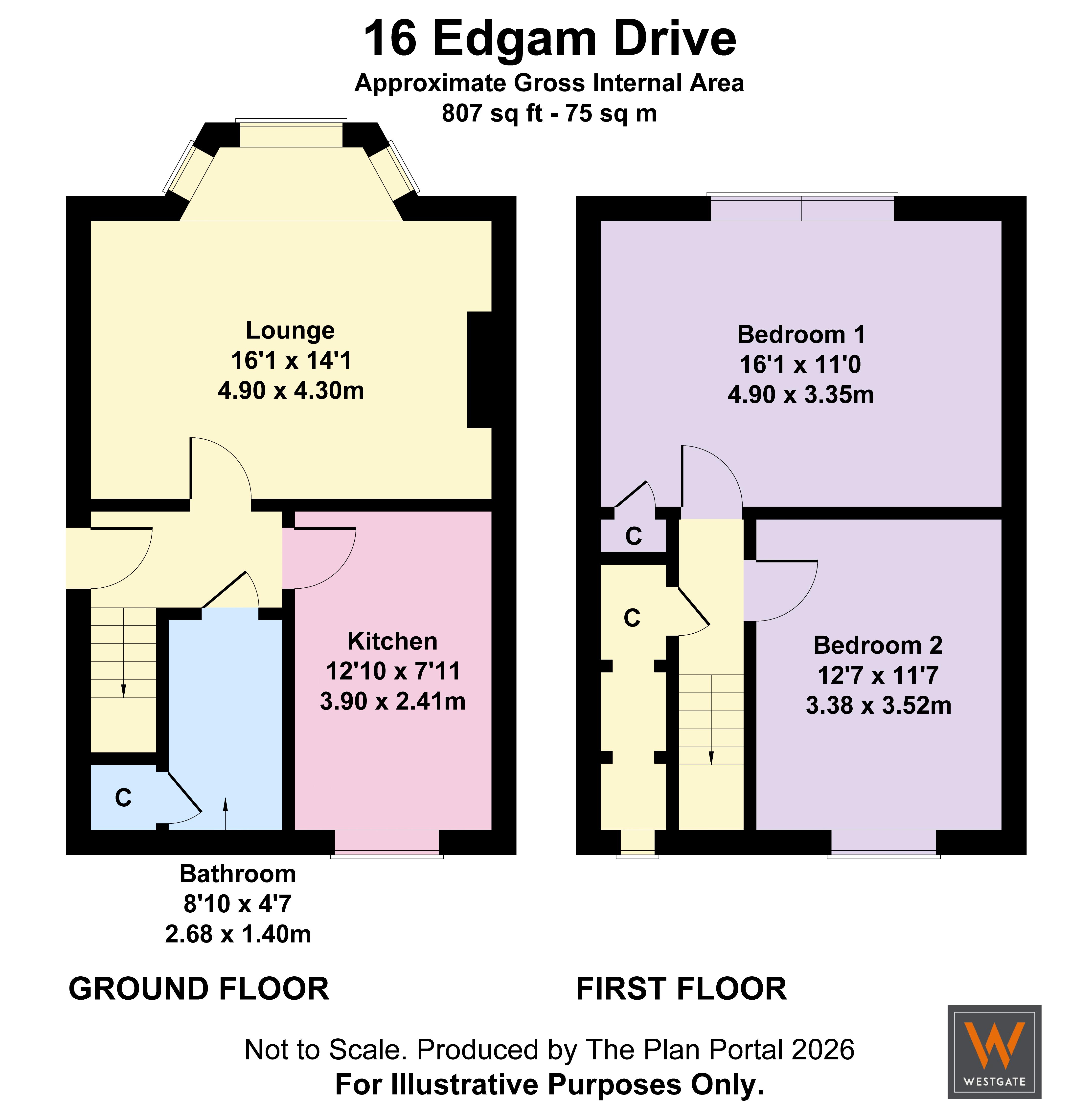 16, Edgam Drive, Glasgow floorplan
