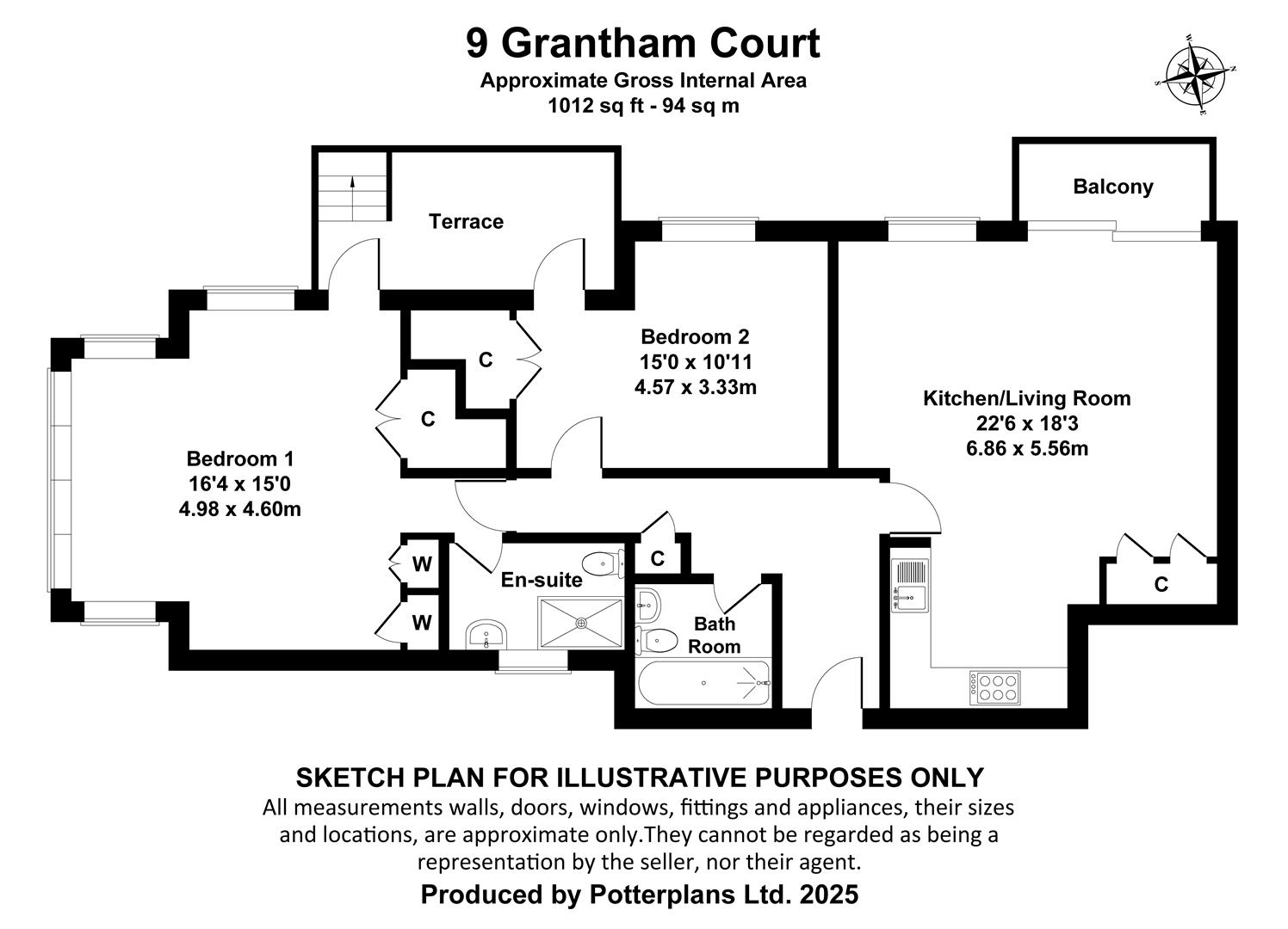 Apartment 9, Grantham Court, 10 Queens Road, Cowes floorplan