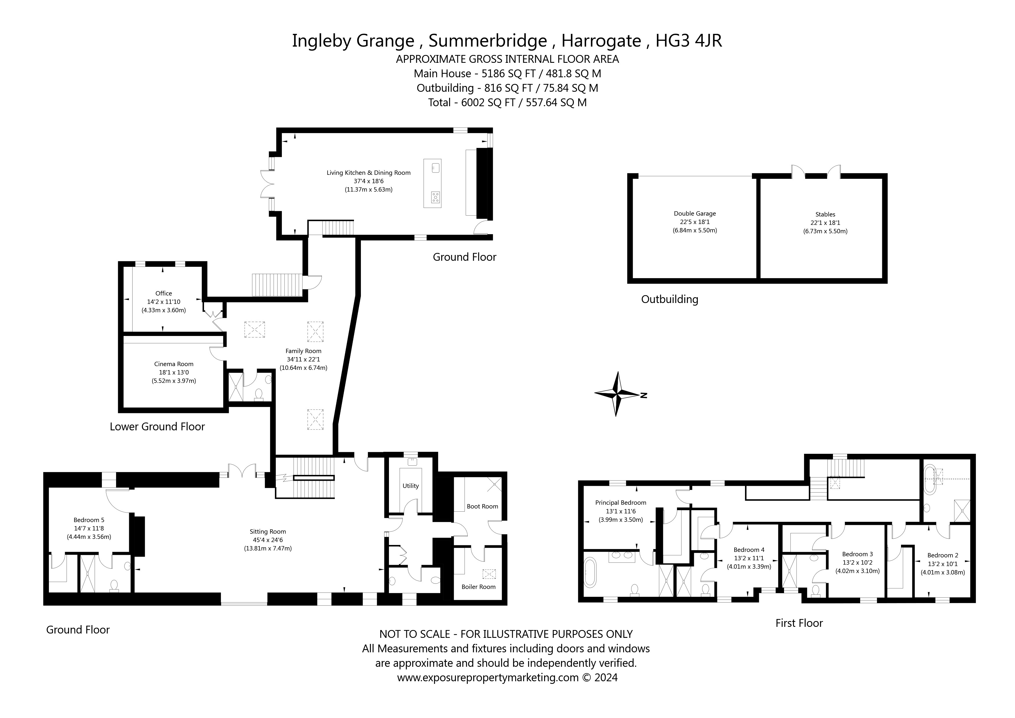 Summerbridge, Harrogate, North Yorkshire HG3, 5 bedroom detached house