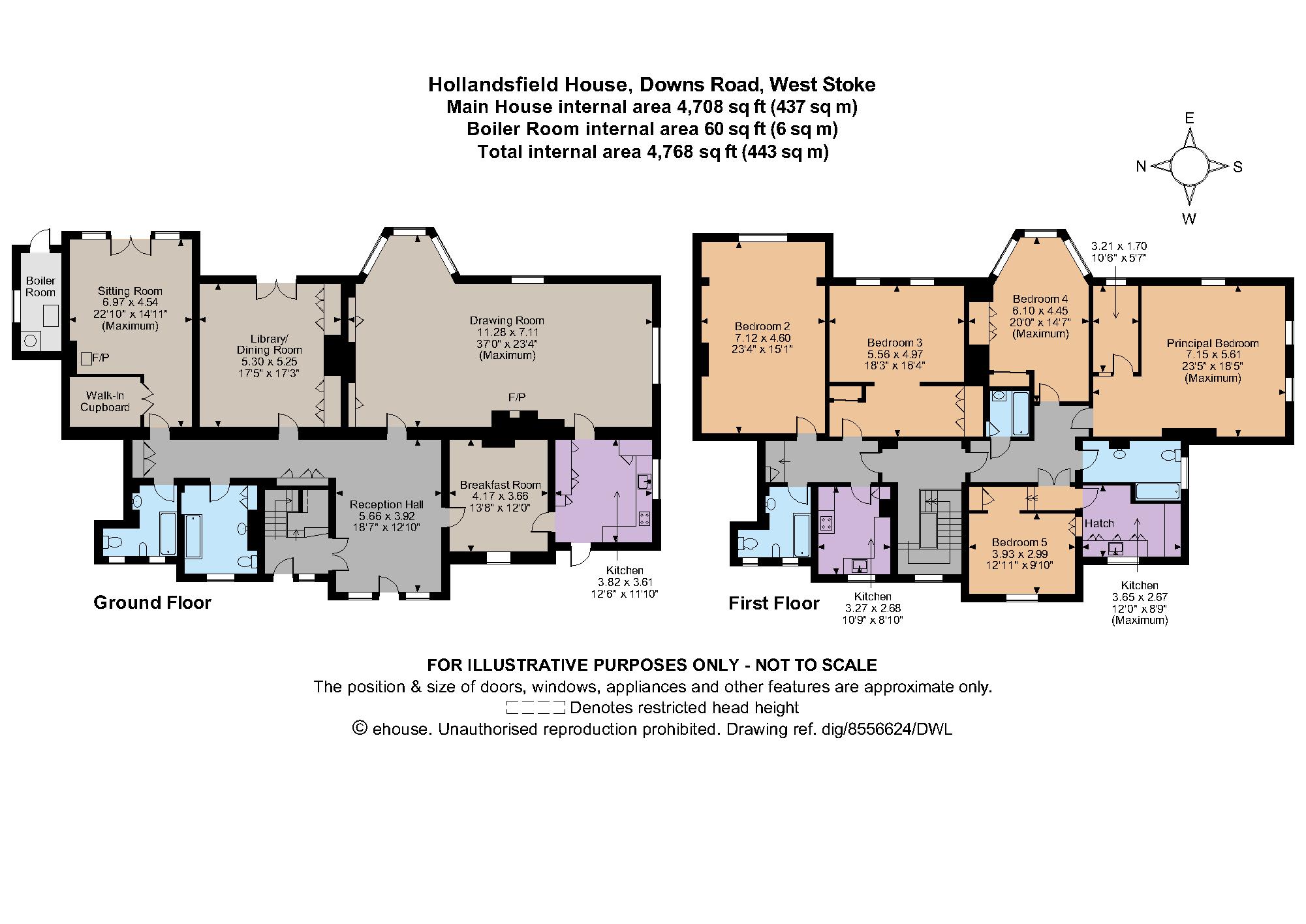 Downs Road, West Stoke, Chichester, West Sussex PO18, 5 bedroom semi