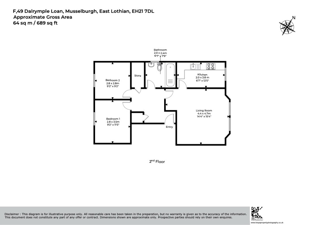 Dalrymple Loan, Musselburgh, East Lothian EH21, 2 bedroom flat to rent