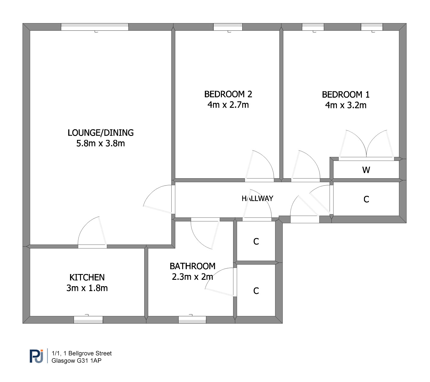 Flat 1/1, 1 Bellgrove Street, Dennistoun, Glasgow floorplan