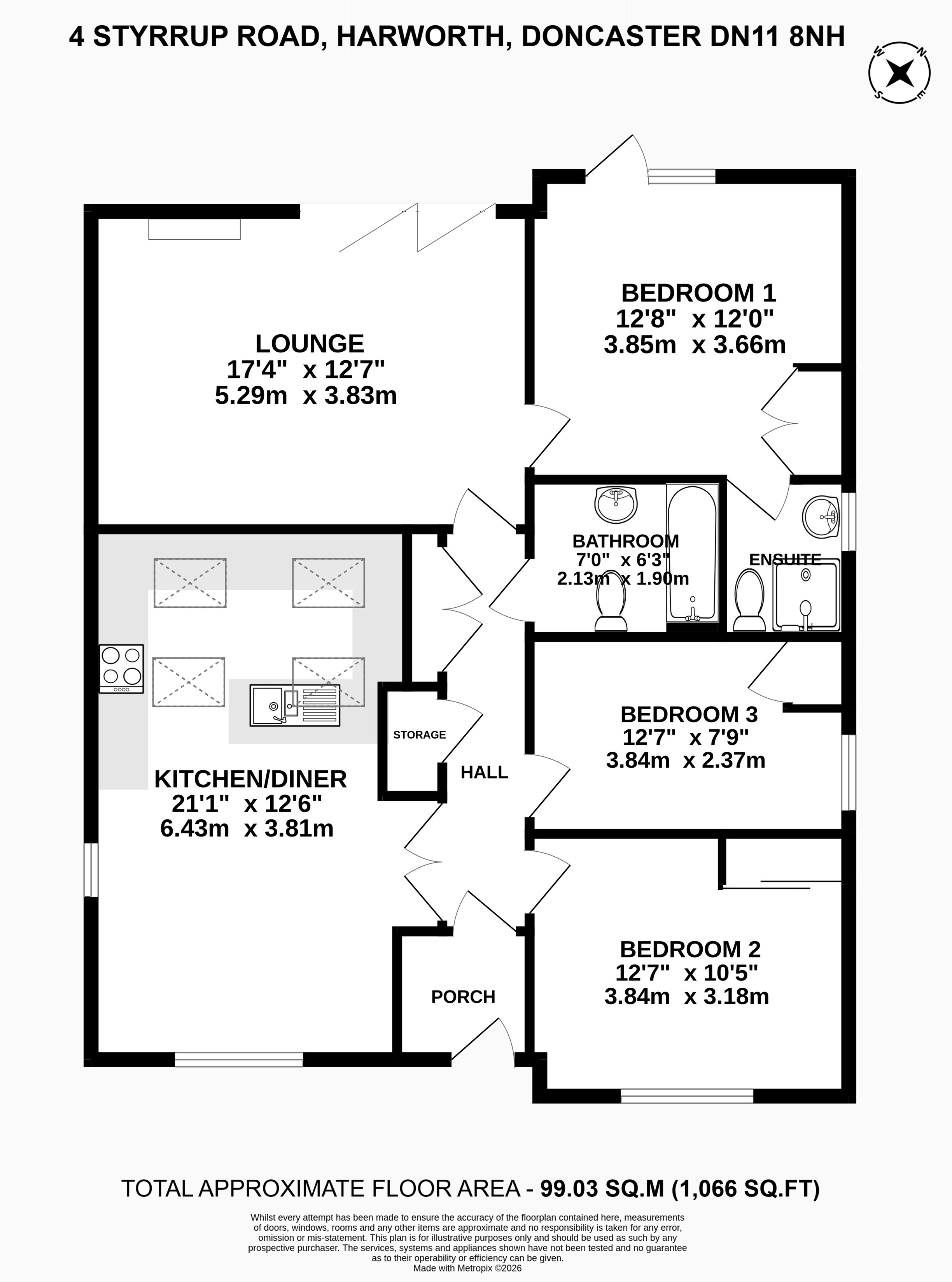 4, Styrrup Road, Doncaster floorplan