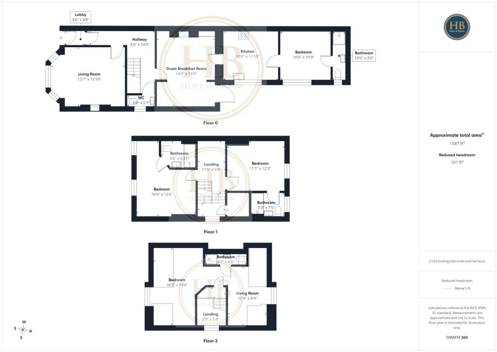 Coast Guesthouse, 21 Prospect Hill, Whitby floorplan