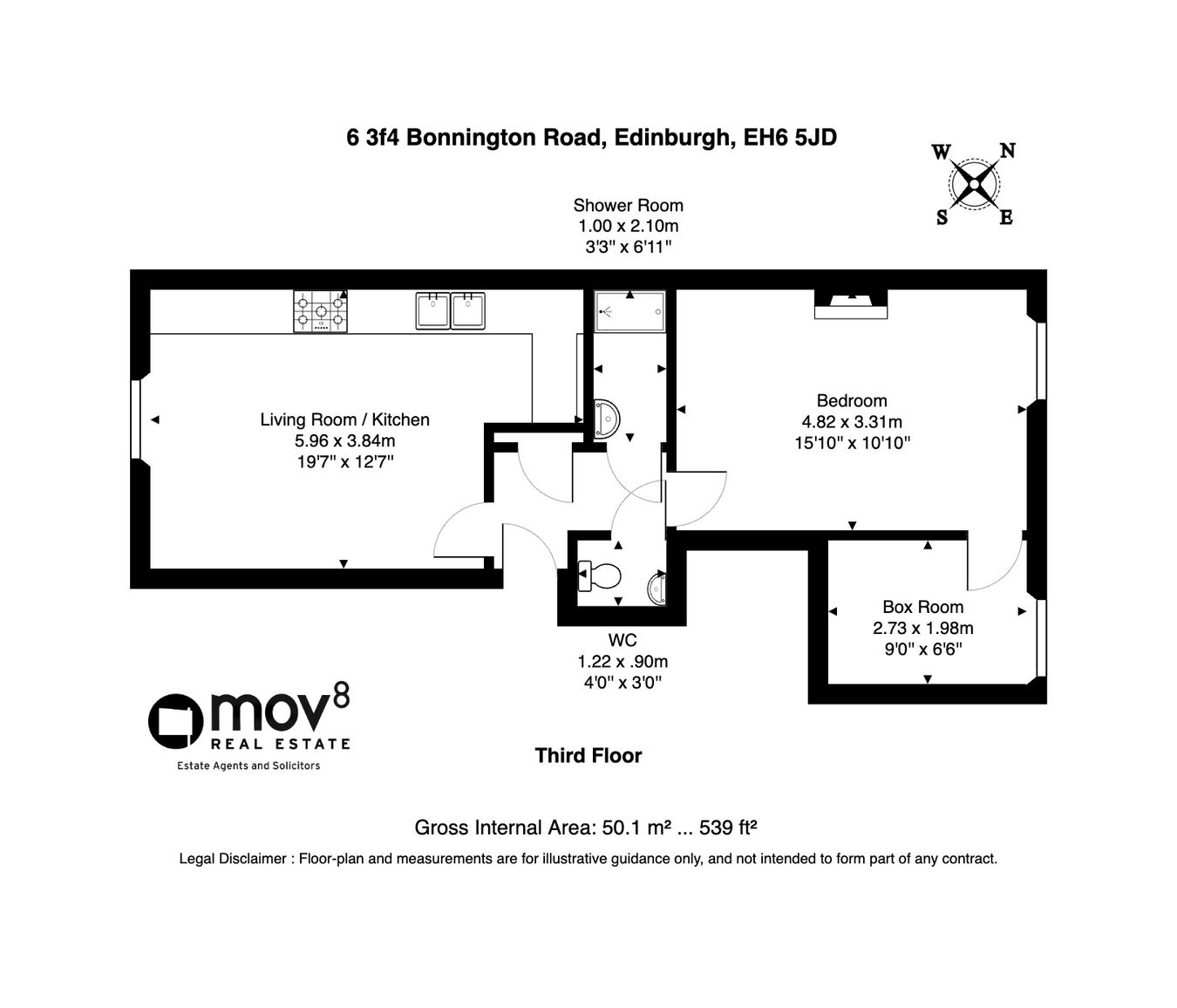3f4, 6, Bonnington Road, Edinburgh floorplan