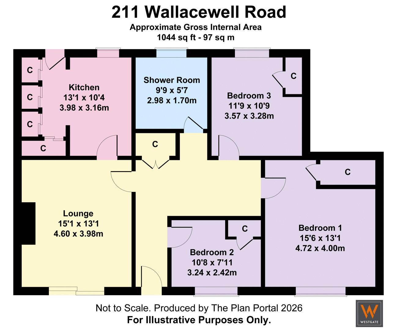 211, Wallacewell Road, Glasgow floorplan