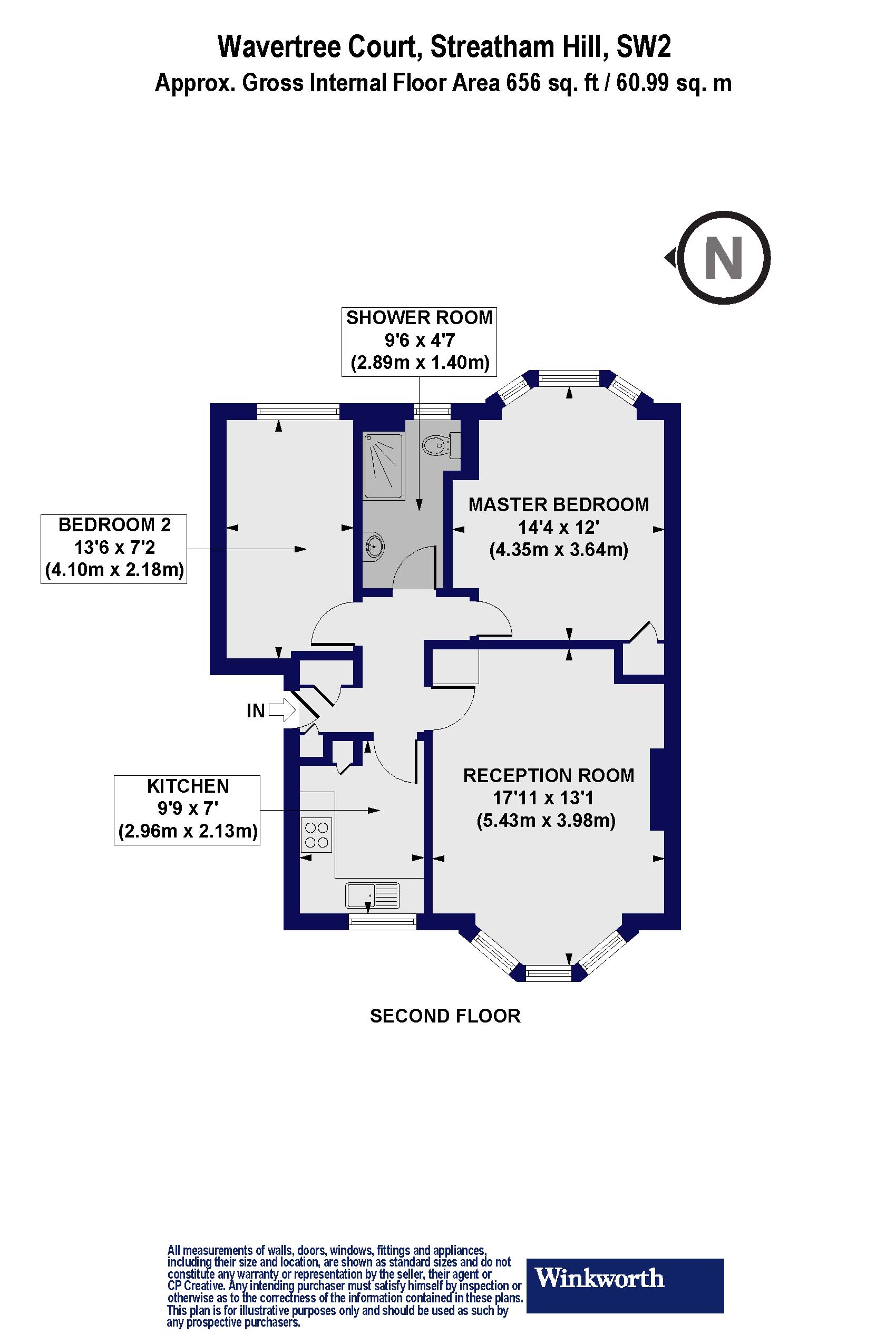 Flat 17, Wavertree Court,, Streatham Hill, London floorplan