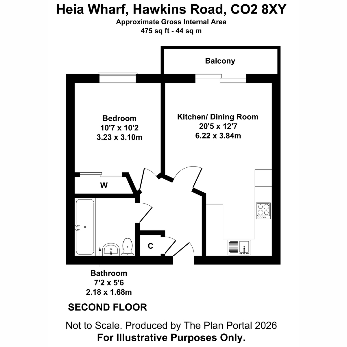 18 Heia Wharf, Hawkins Road, Colchester floorplan