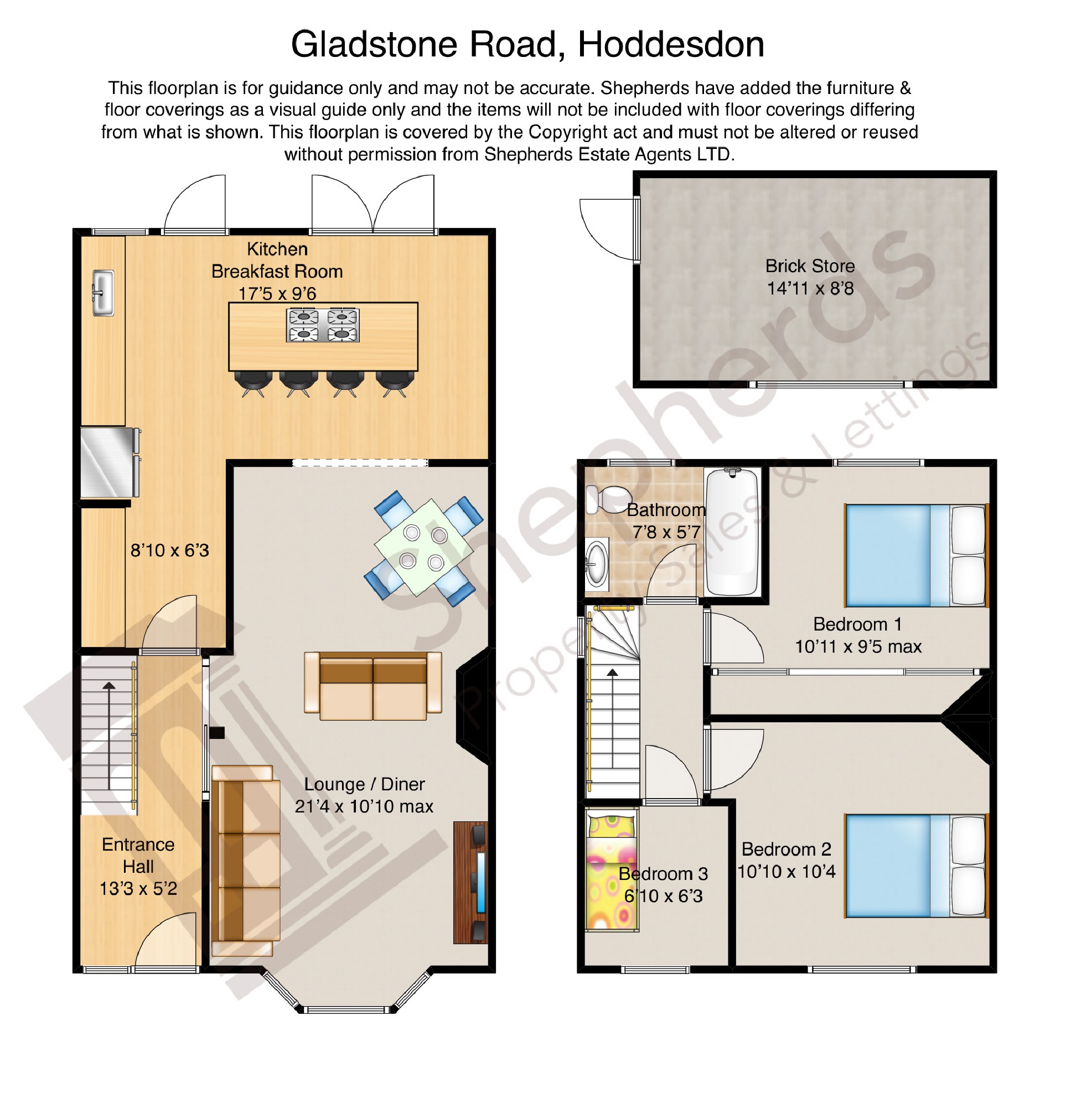 3 Bedrooms Semi-detached house to rent in Gladstone Road, Hoddesdon, Hertfordshire EN11