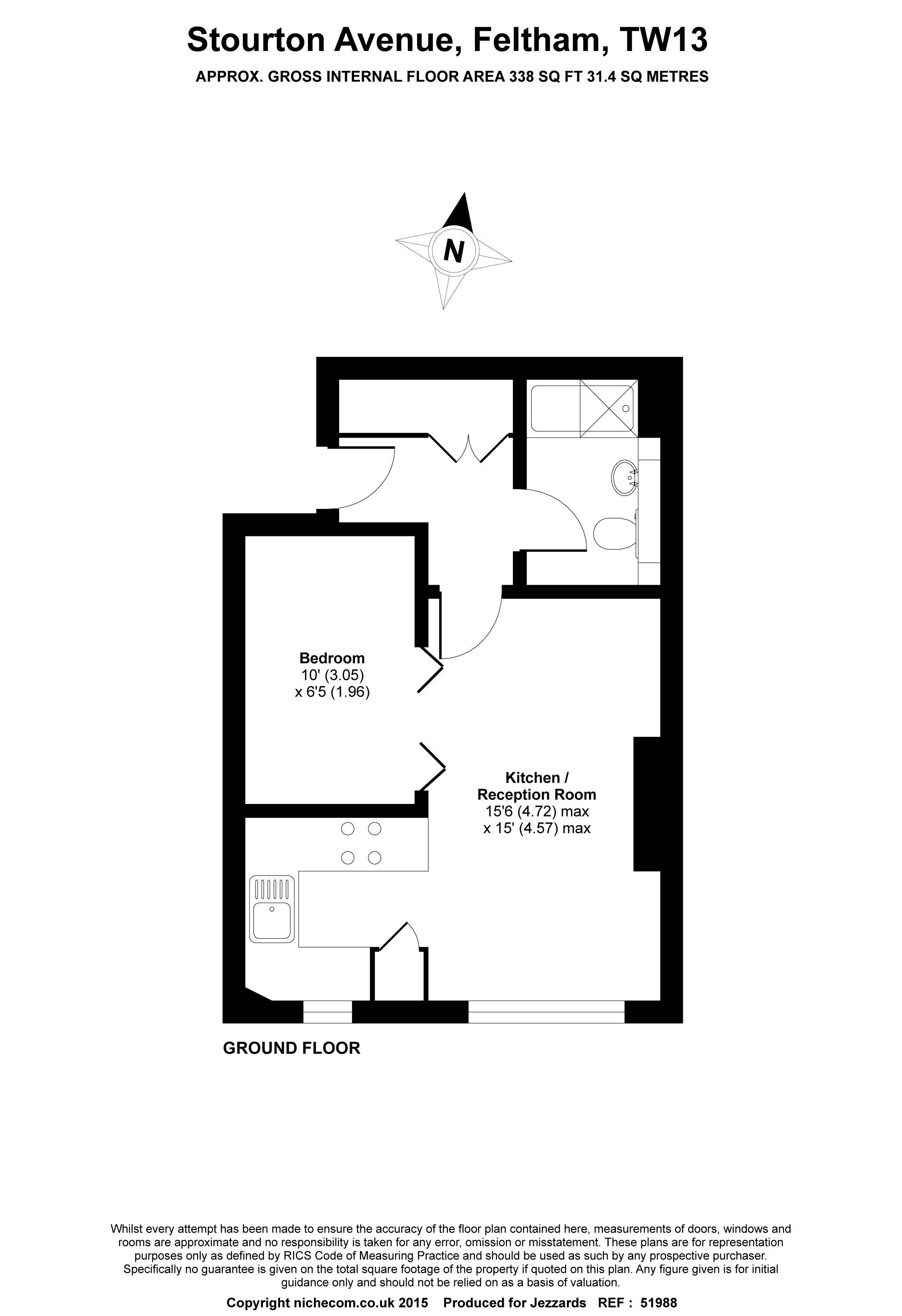 1 Bedrooms Studio for sale in Stourton Avenue, Hanworth, Feltham TW13