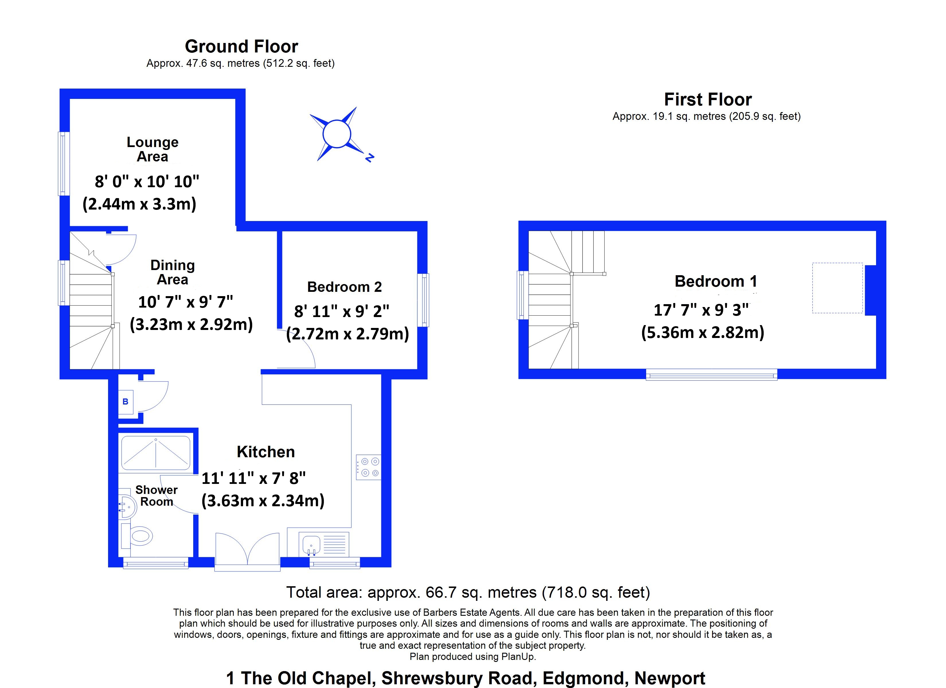 Newton, The Old Chapel, Shrewsbury Road, Newport floorplan