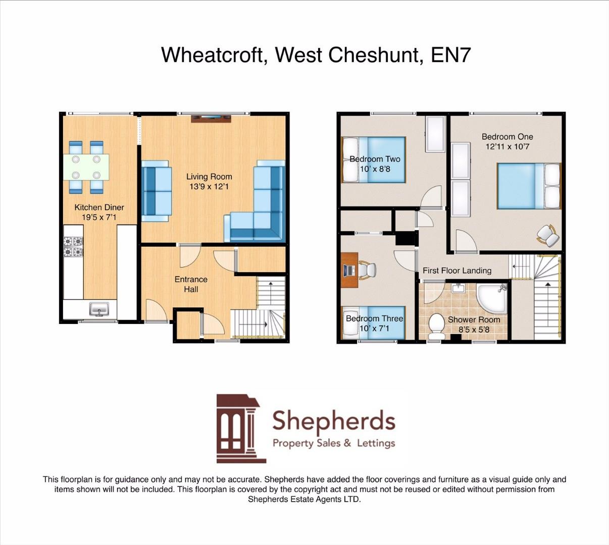 Wheatcroft, Cheshunt, Waltham Cross EN7, 3 bedroom terraced house for